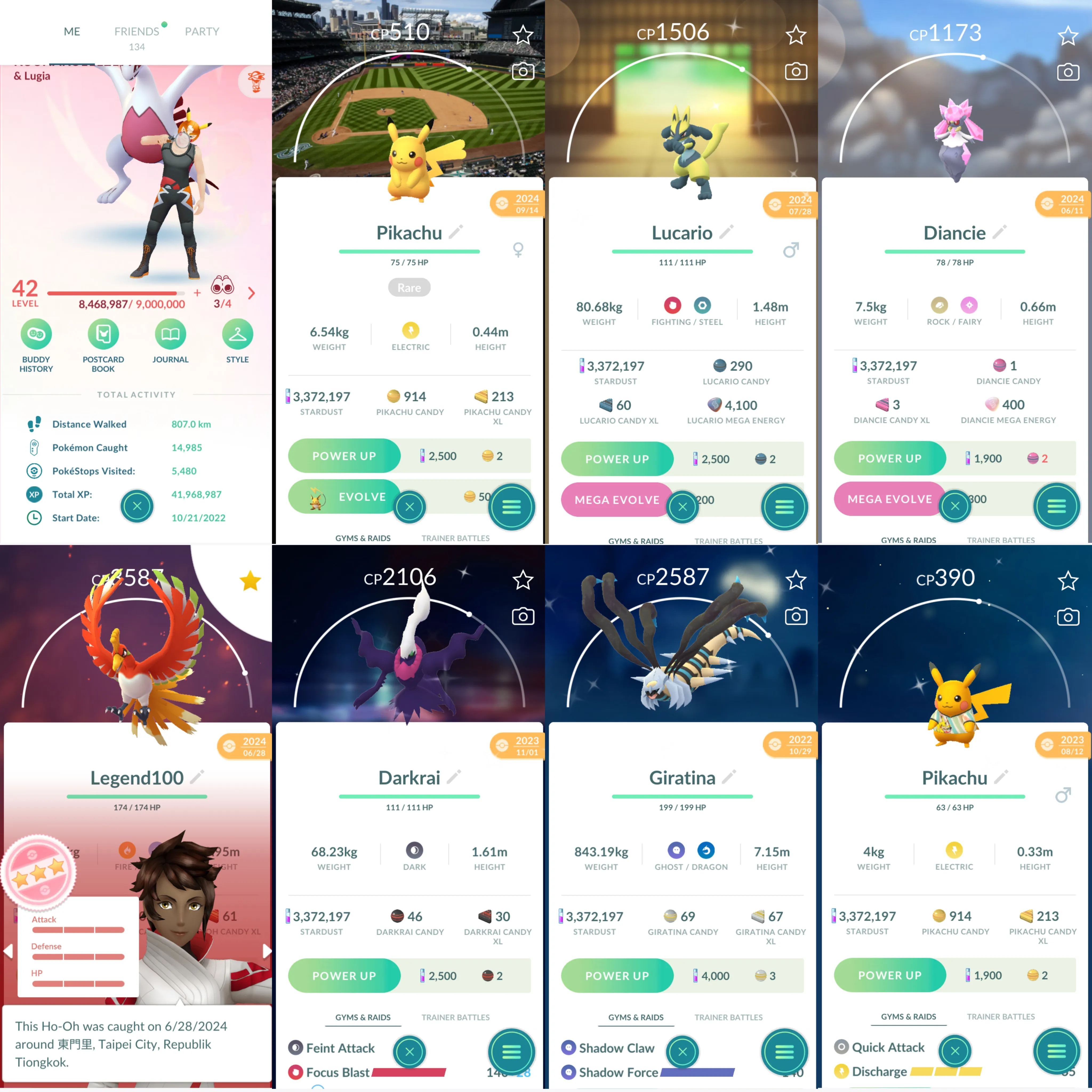 1469 LV42 Mega Diancie Mega Rayquaza Ho-Oh100 Legends100 x4 Shiny: mega Lucario, mega latias, genesect, darkrai, giratina