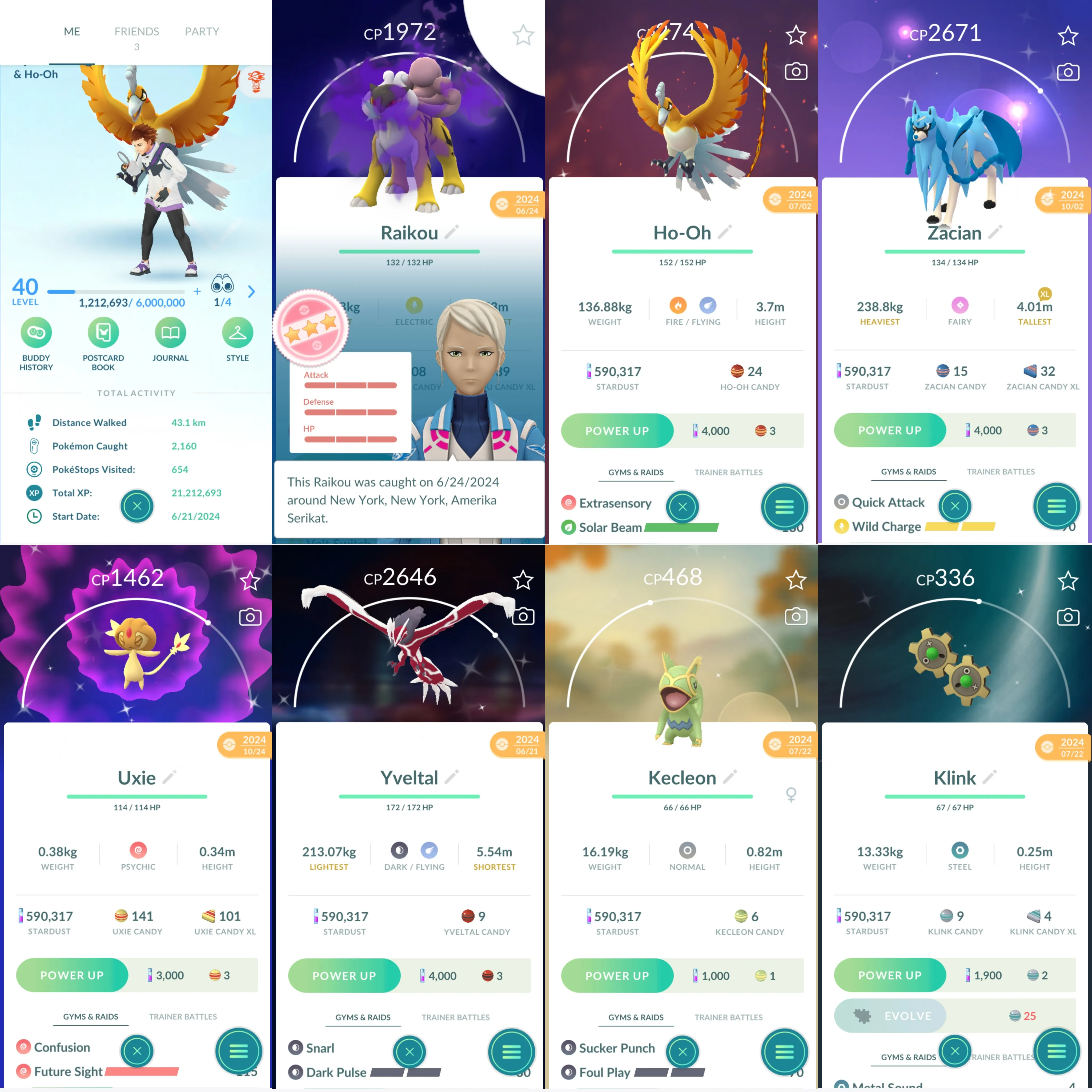 1471 LV40 Shadow Raikou 100% Shiny: ho-oh, zacian, uxie, yveltal, kecleon, klink, galarian Meowth, uxie