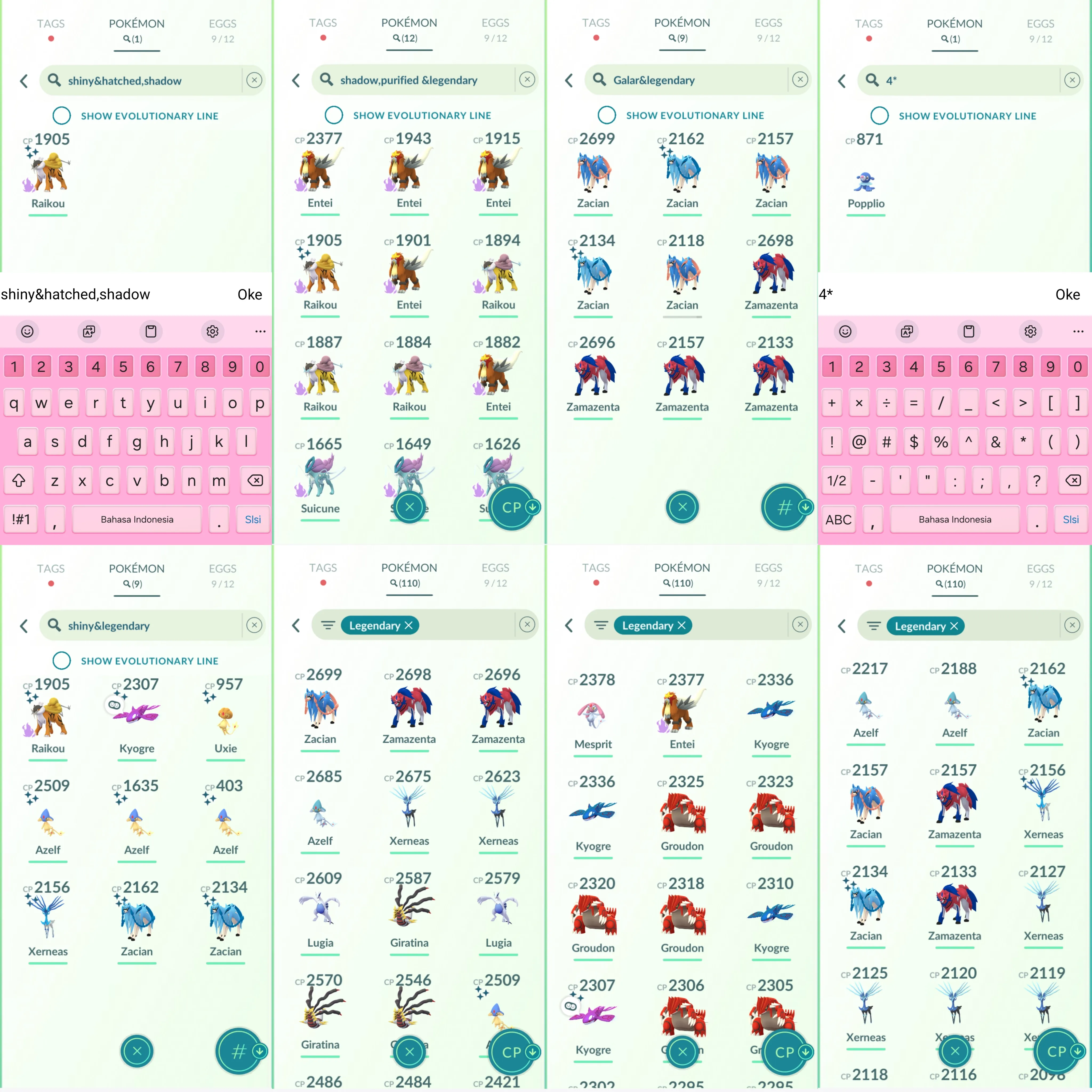 1479LV40 RareCandy100 Shiny: azelf, kyogre, zacian, shadow raikou, xerneas, uxie, absol, gulpin, eevee, surskit, popplio, mankey