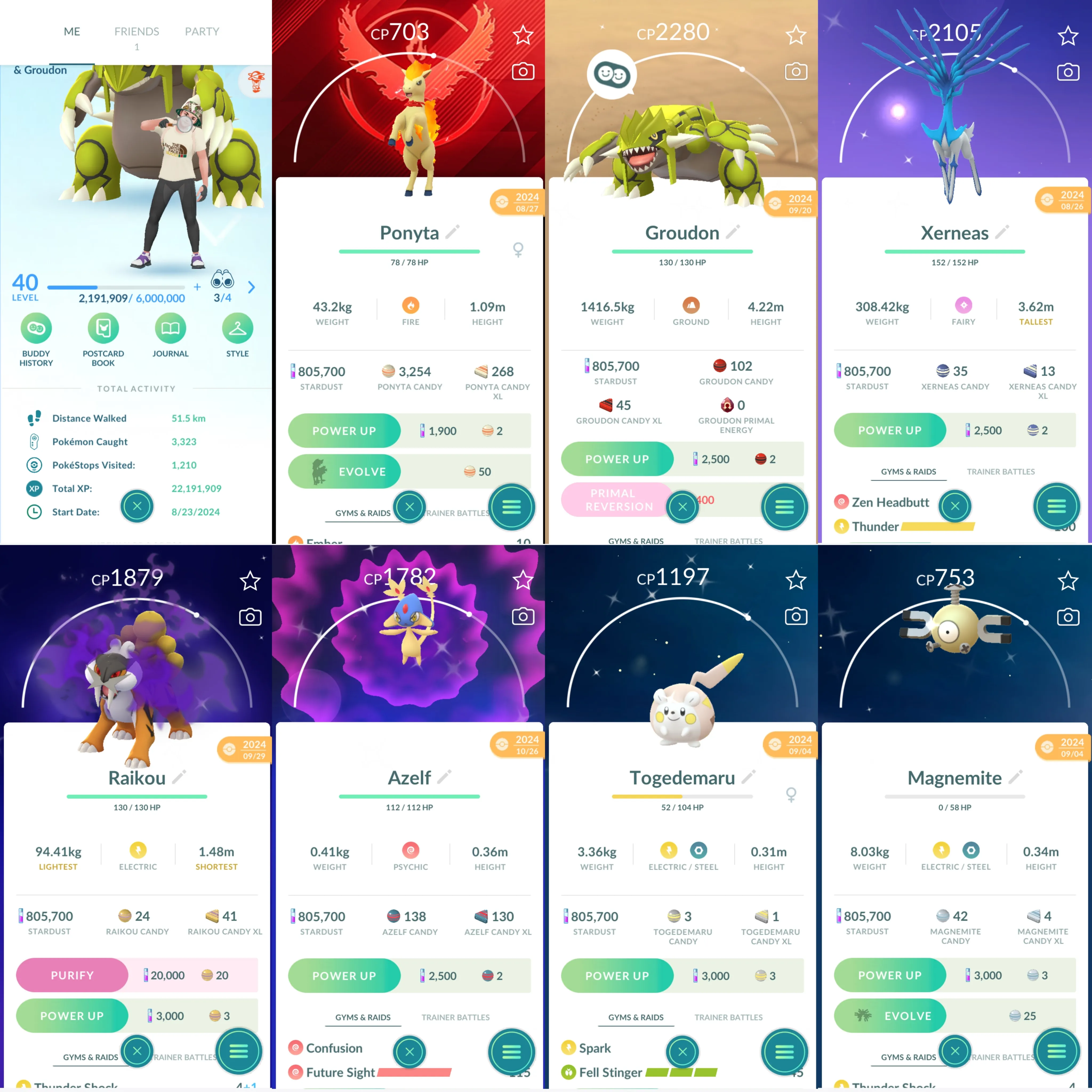 1481 LV40 RareCandy151 Shiny: groudon, xerneas, shadow raikou, azelf, togedemaru, Magnemite, Ponyta, galarian Ponyta, popplio