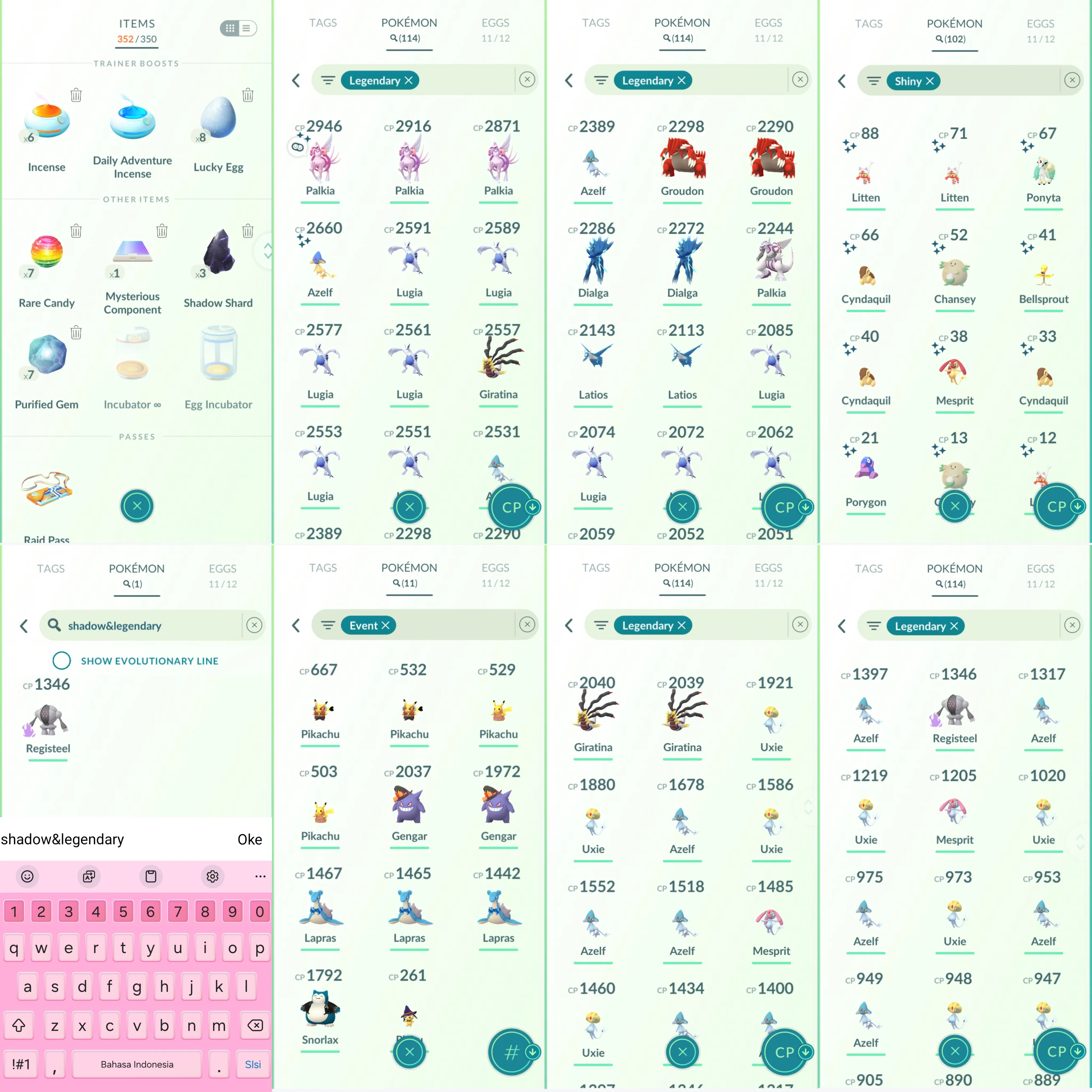 1494 LV40 Coin 1763 Uxie100 Pichu witch hat pikachu rockstar Pikachu saree Snorlax Jacket Shiny: palkia origin, uxie, mesprit