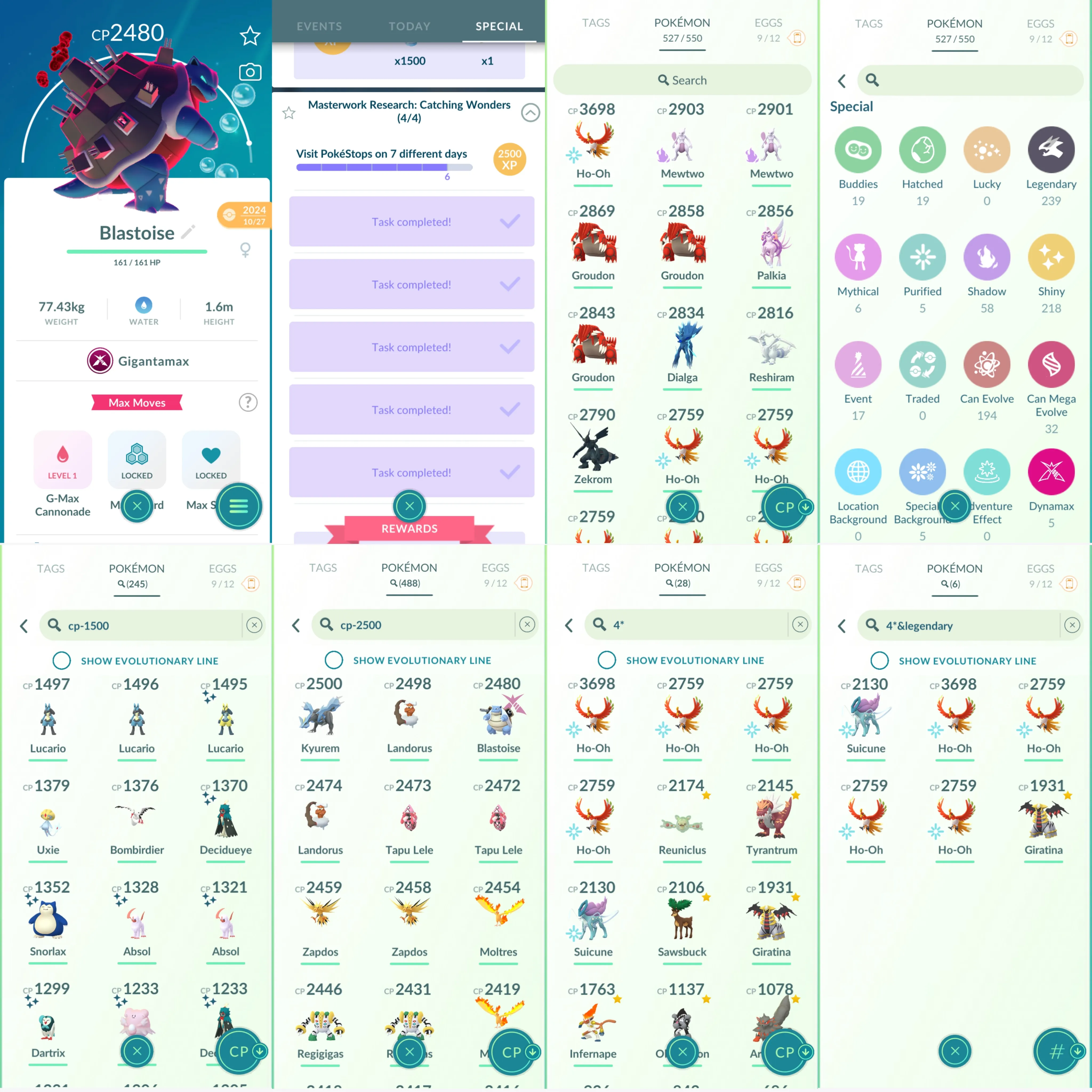 1618 LV46 GMax Blastoise Cosmog Legends100%: 6 Suicune100 Giratina100 Ho-oh100 x4 Mega Diancie Shiny Snorlax