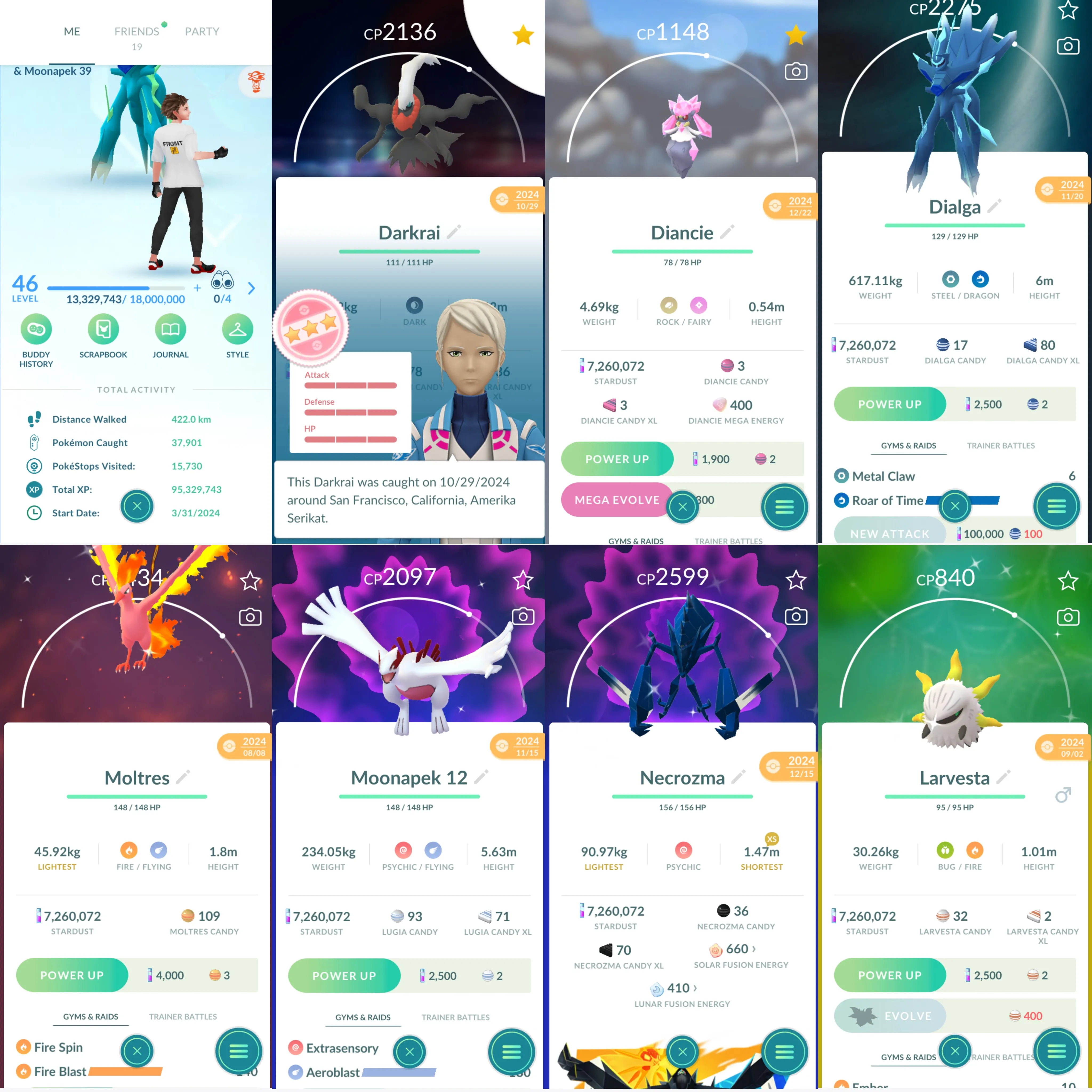 1620 LV46 Darkrai100 Shiny Larvesta Shiny Necrozma Shiny Dialga Origin Shiny Zamazenta Palkia100 GMax Gengar GMax Lapras