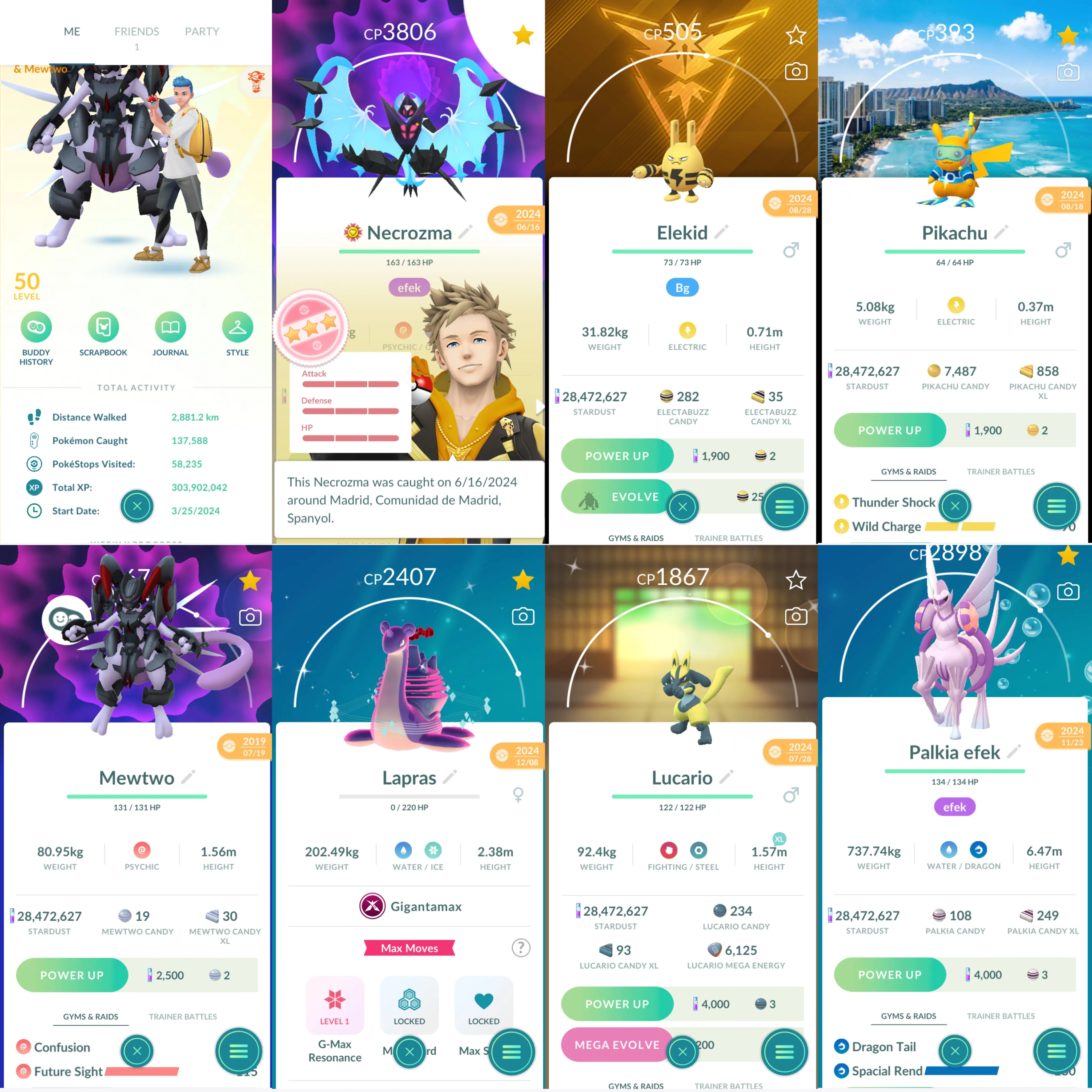 1636 LV50 Armored Mewtwo (traded) Dawn Wings Necrozma 100% Shiny GMax Lapras Shiny Jangmo-o GMax Charizard Legends100:7