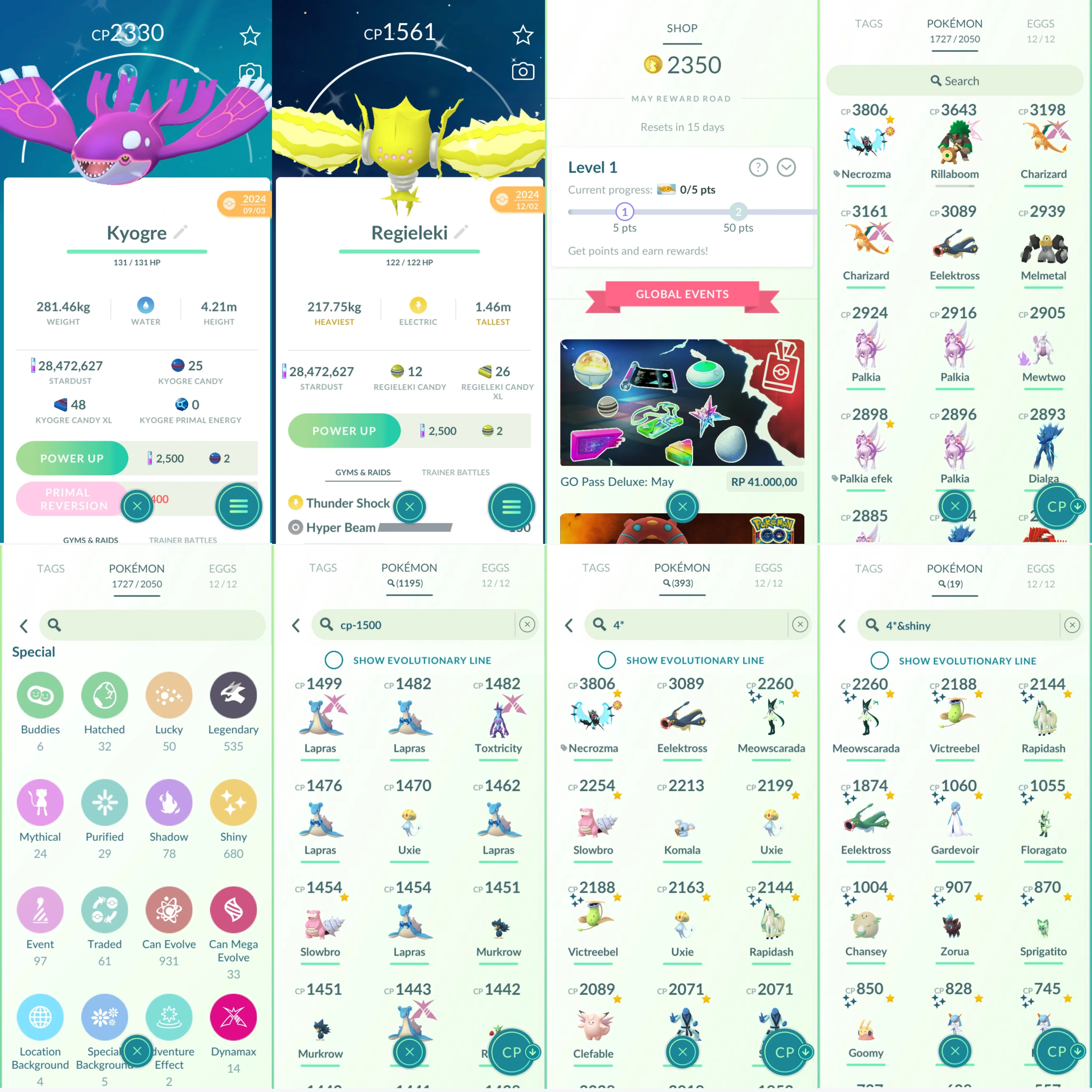 1636 LV50 Armored Mewtwo (traded) Dawn Wings Necrozma 100% Shiny GMax Lapras Shiny Jangmo-o GMax Charizard Legends100:7