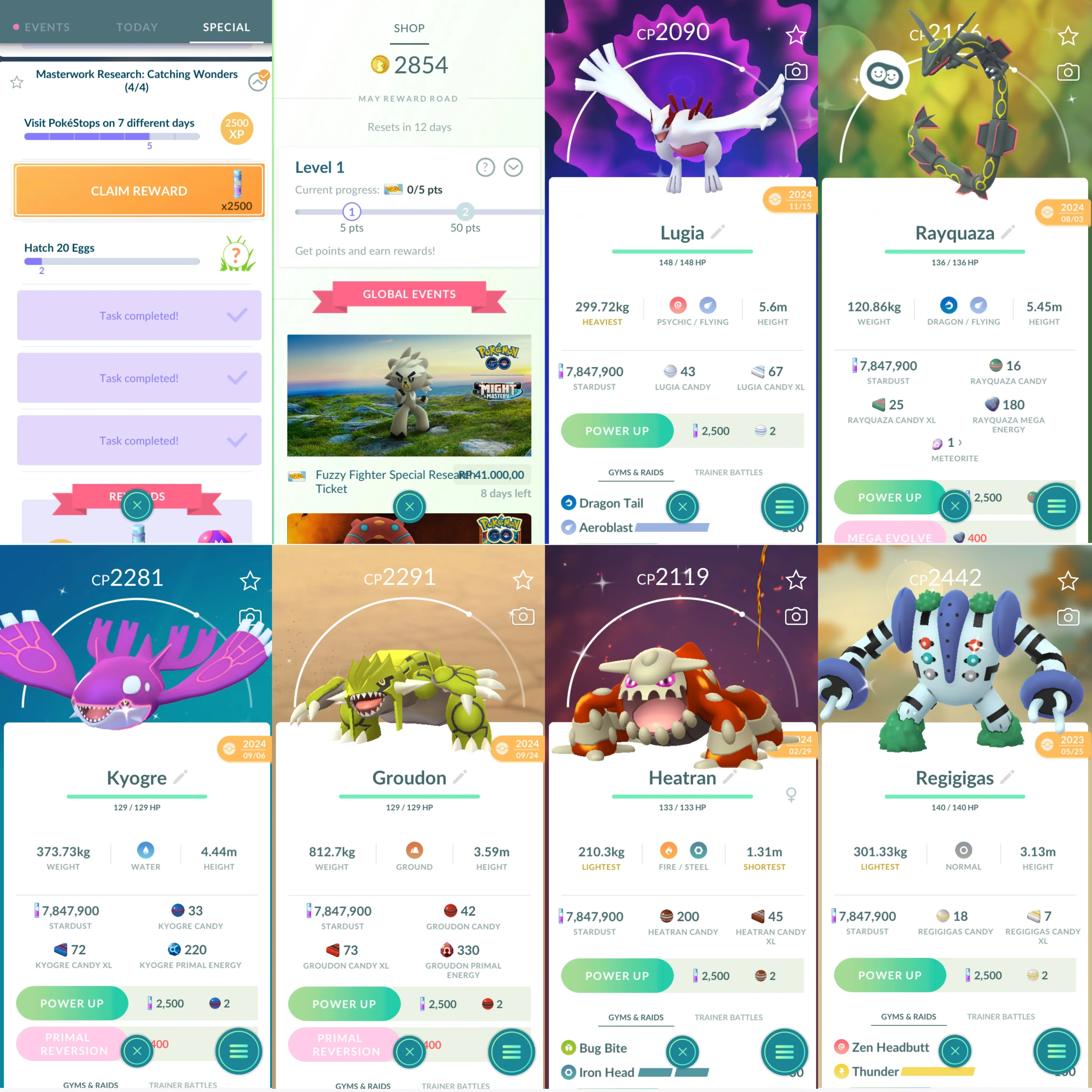 1644 LV46 Shundi Metagross Palkia Spacial Rend Shundo Azelf x2 Legends100 x11 Shundo Cowboy Snorlax Mewtwo100 Shiny Rayquaza