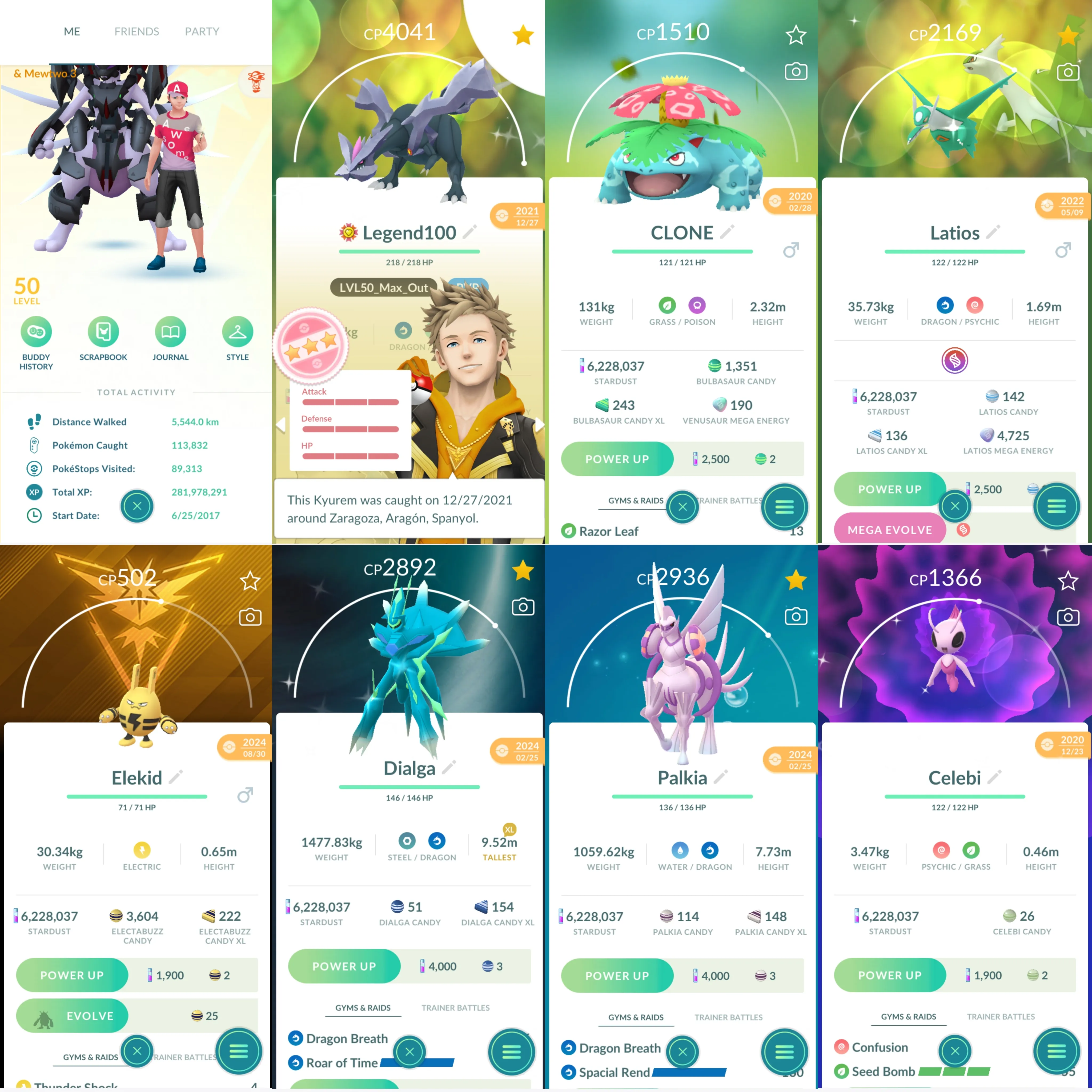 1648 LV50 2017 Armored Mewtwo Clone Venusaur Cosmog x2 Lunala Shundo Kyurem Shundo Nihilego Shiny Shadow Mewtwo Shiny Celebi