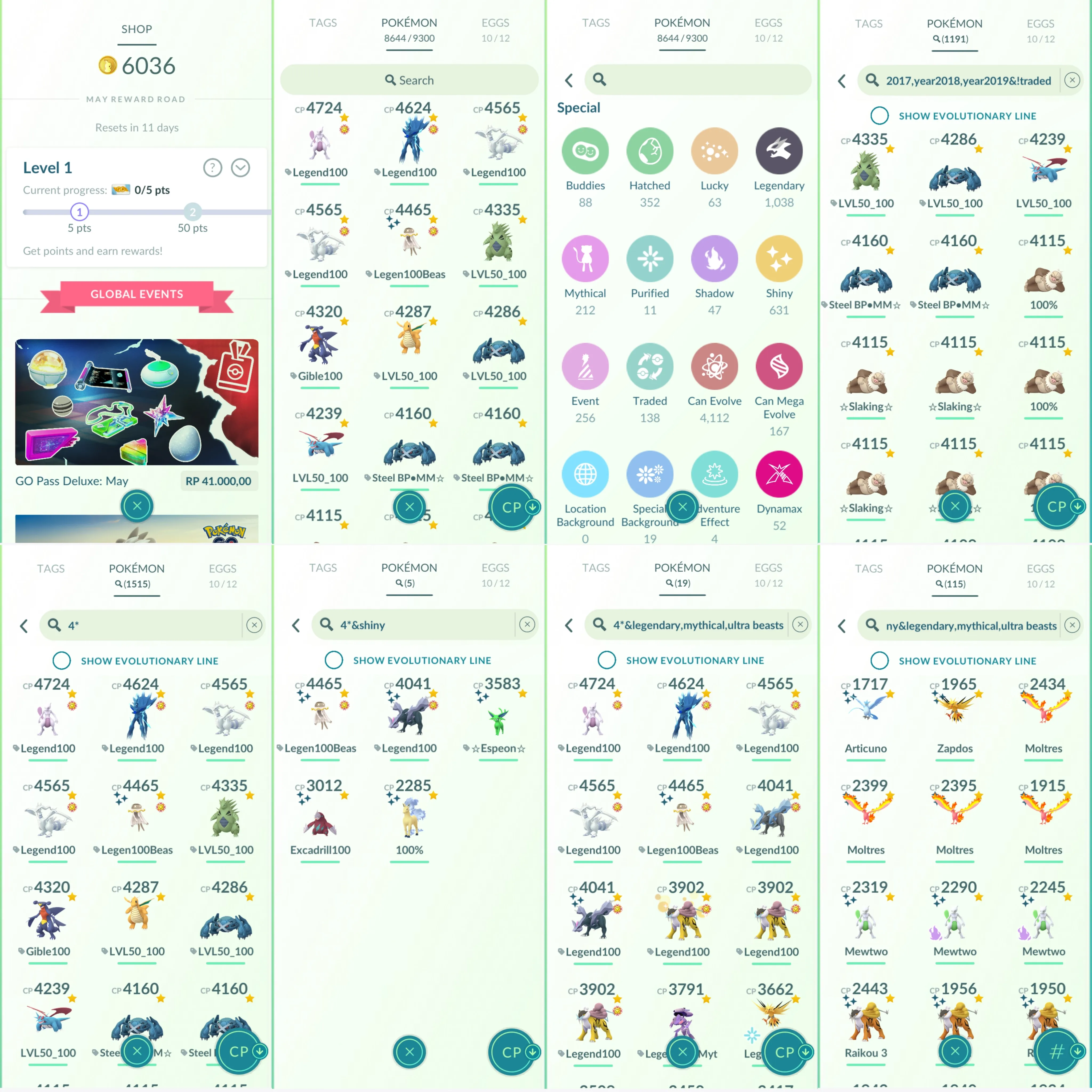 1648 LV50 2017 Armored Mewtwo Clone Venusaur Cosmog x2 Lunala Shundo Kyurem Shundo Nihilego Shiny Shadow Mewtwo Shiny Celebi