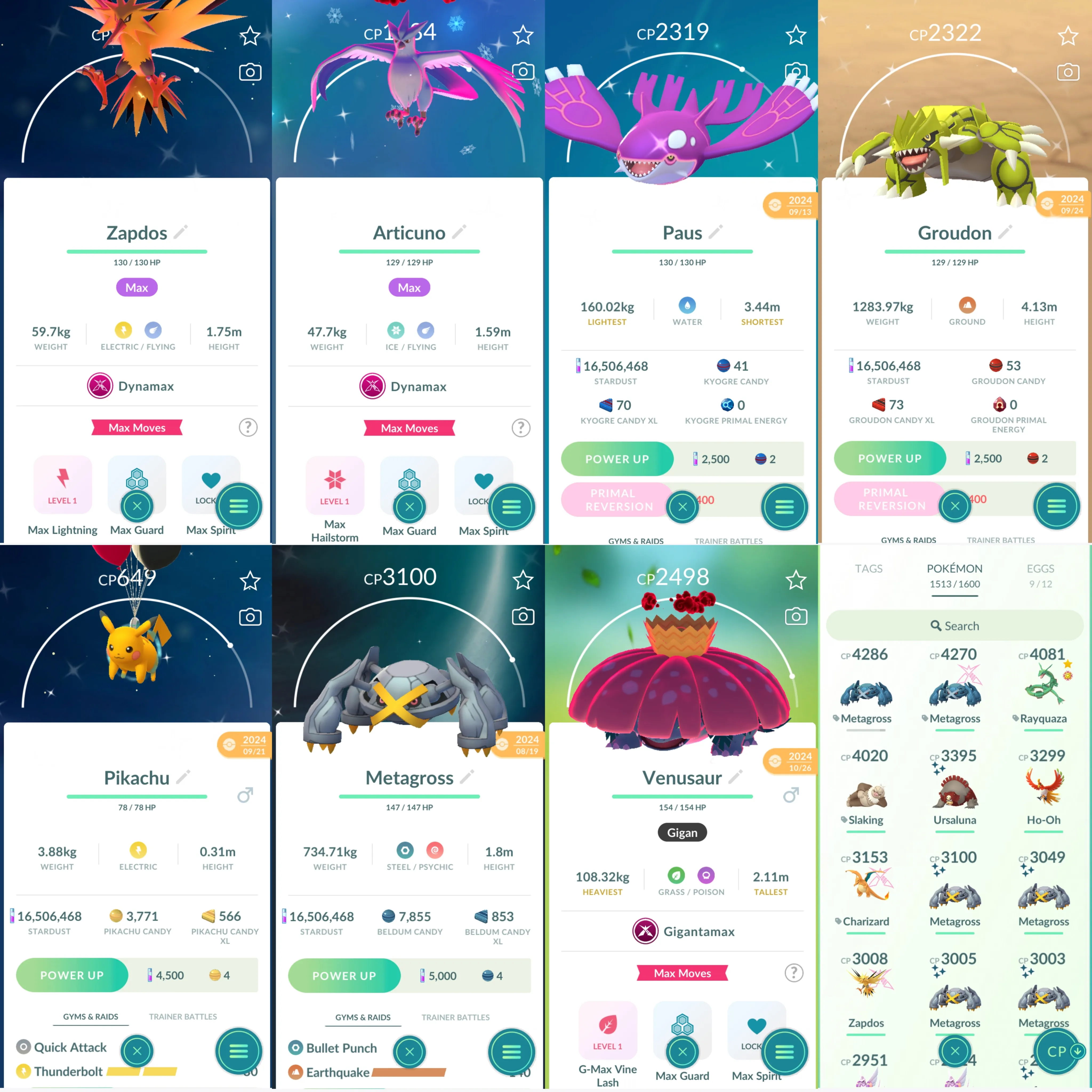1656 LV50 Rayquaza100 Necrozma100 Zacian100 Ho-Oh100 Mega Diancie Spacial Rend Roar of Time Shiny GMax Lapras