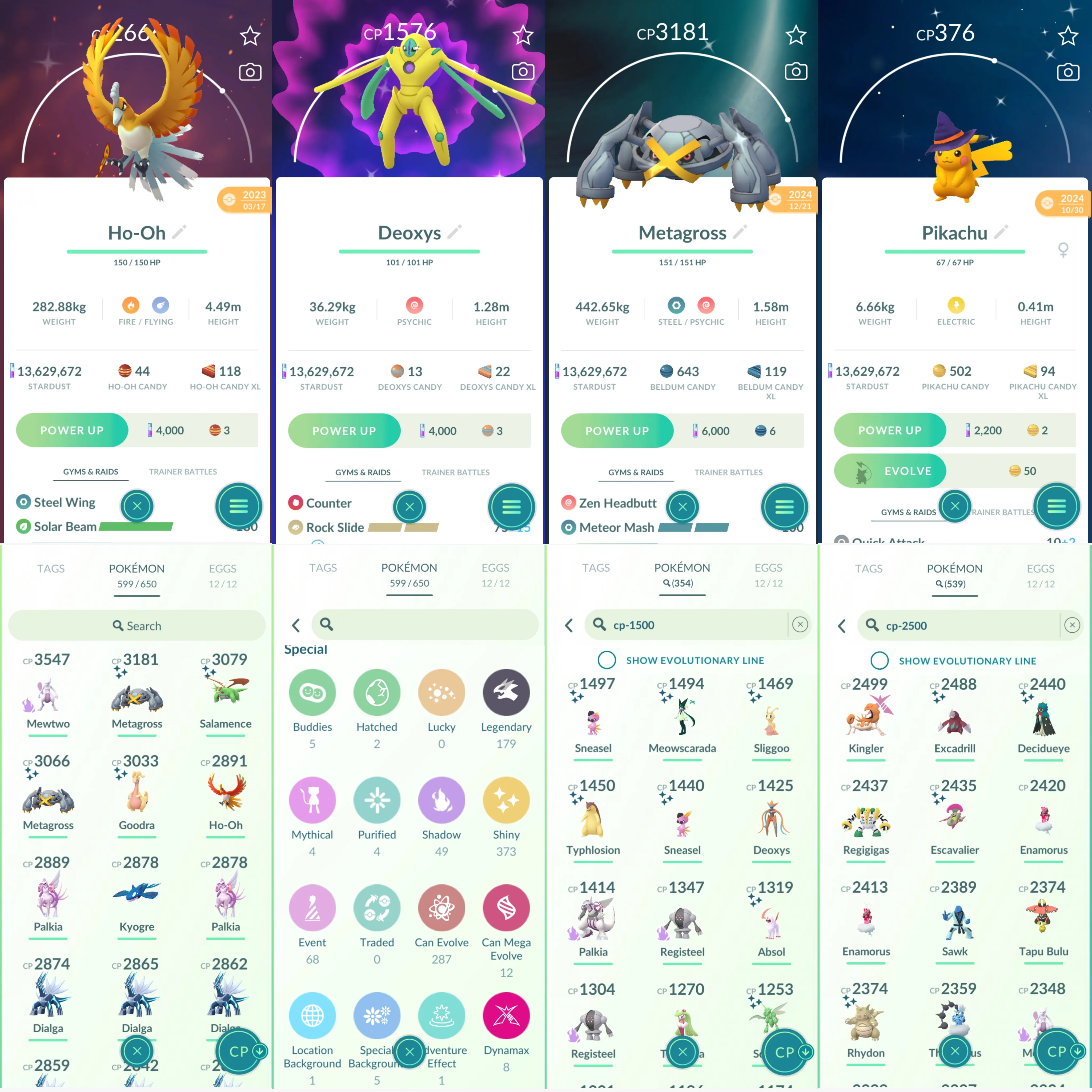 1662 LV45 Shiny Pichu Witch Hat Dialga Roar of Time  Shiny Deoxys Def Shiny Metagross Shiny Zamazenta Shiny Mega Gallade