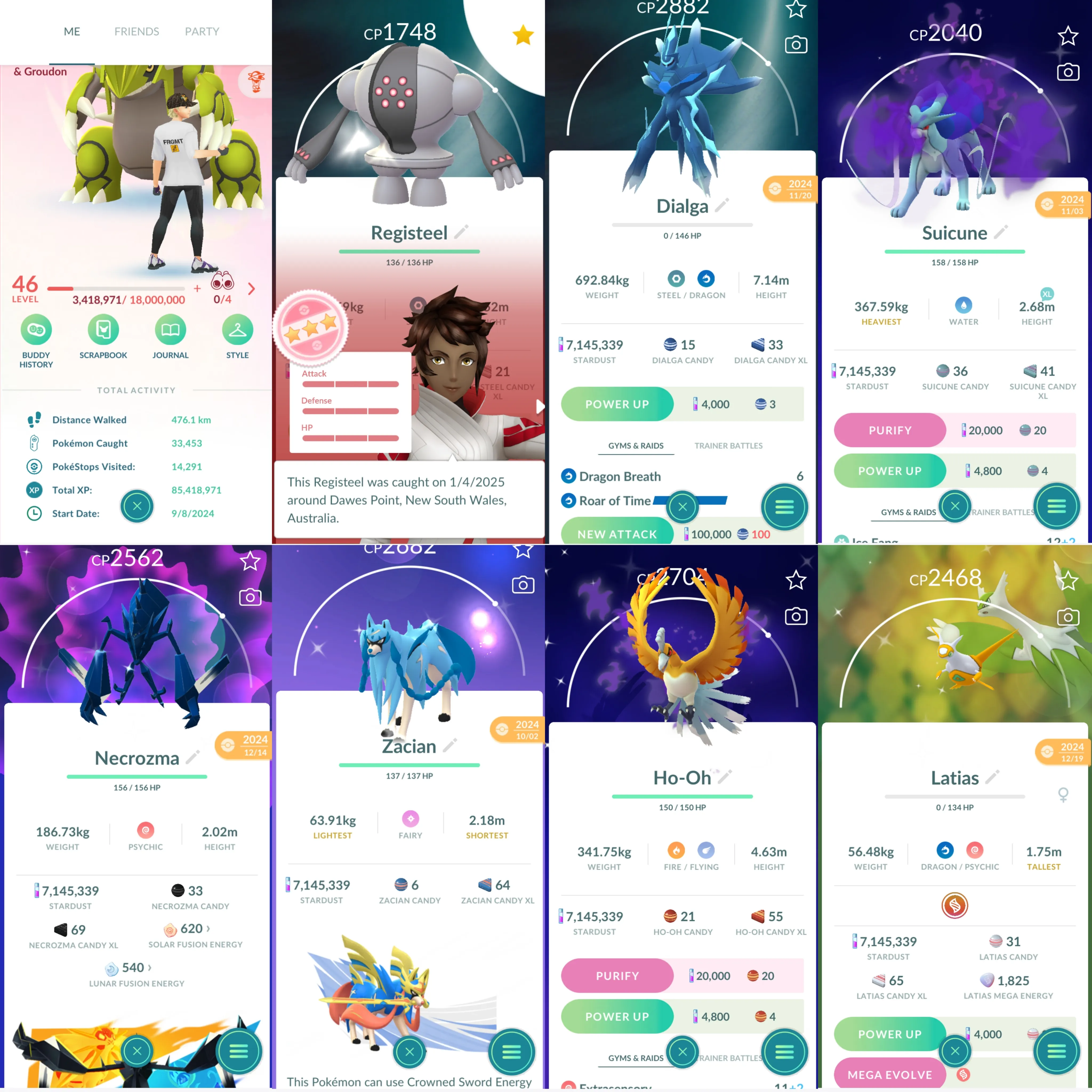 1694 LV46 Coin2543 RaraCandy445 Roar of Time Shundo Ponyta Shiny Mega Latias Shiny Mime Jr. Shiny: necrozma, shadow suicune