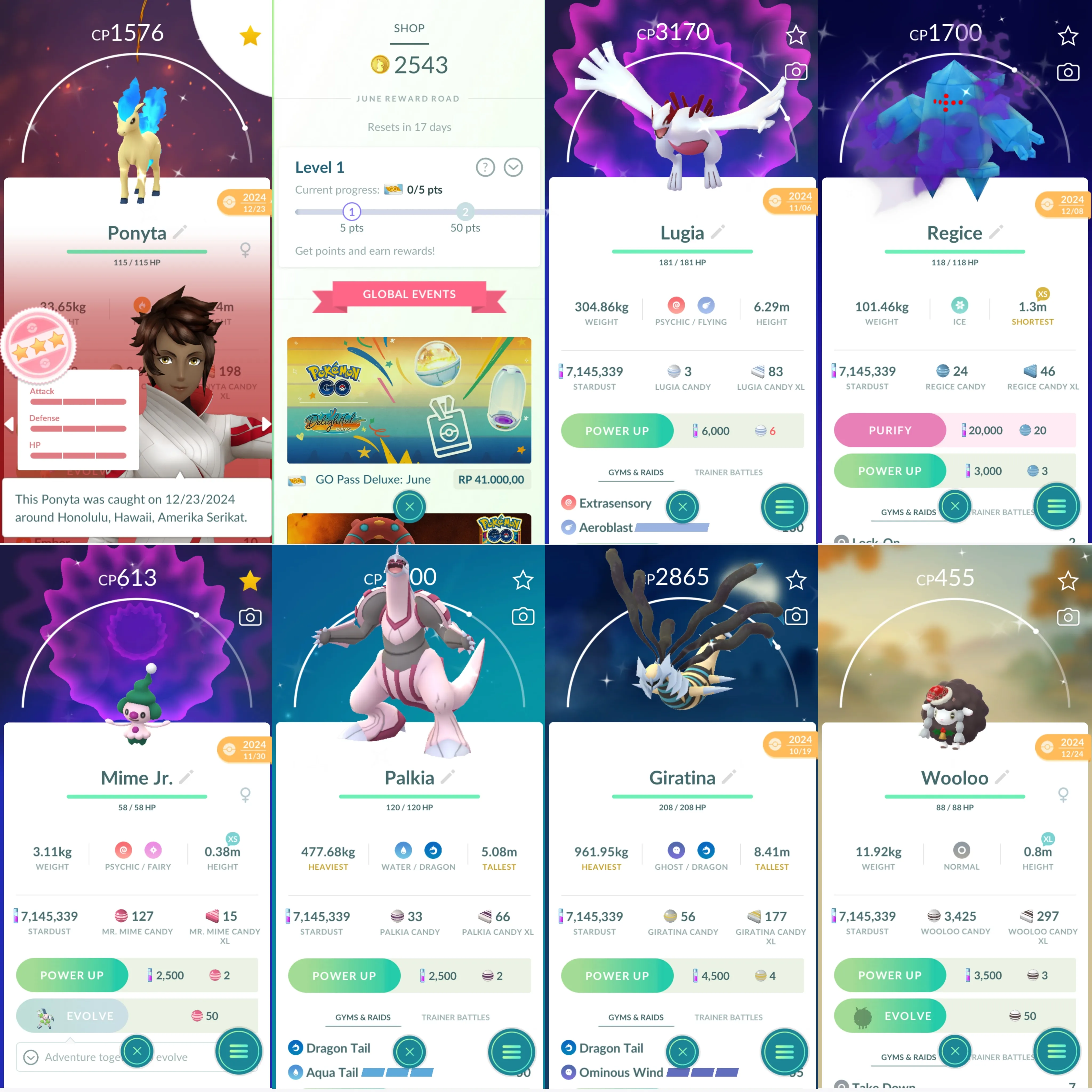 1694 LV46 Coin2543 RaraCandy445 Roar of Time Shundo Ponyta Shiny Mega Latias Shiny Mime Jr. Shiny: necrozma, shadow suicune