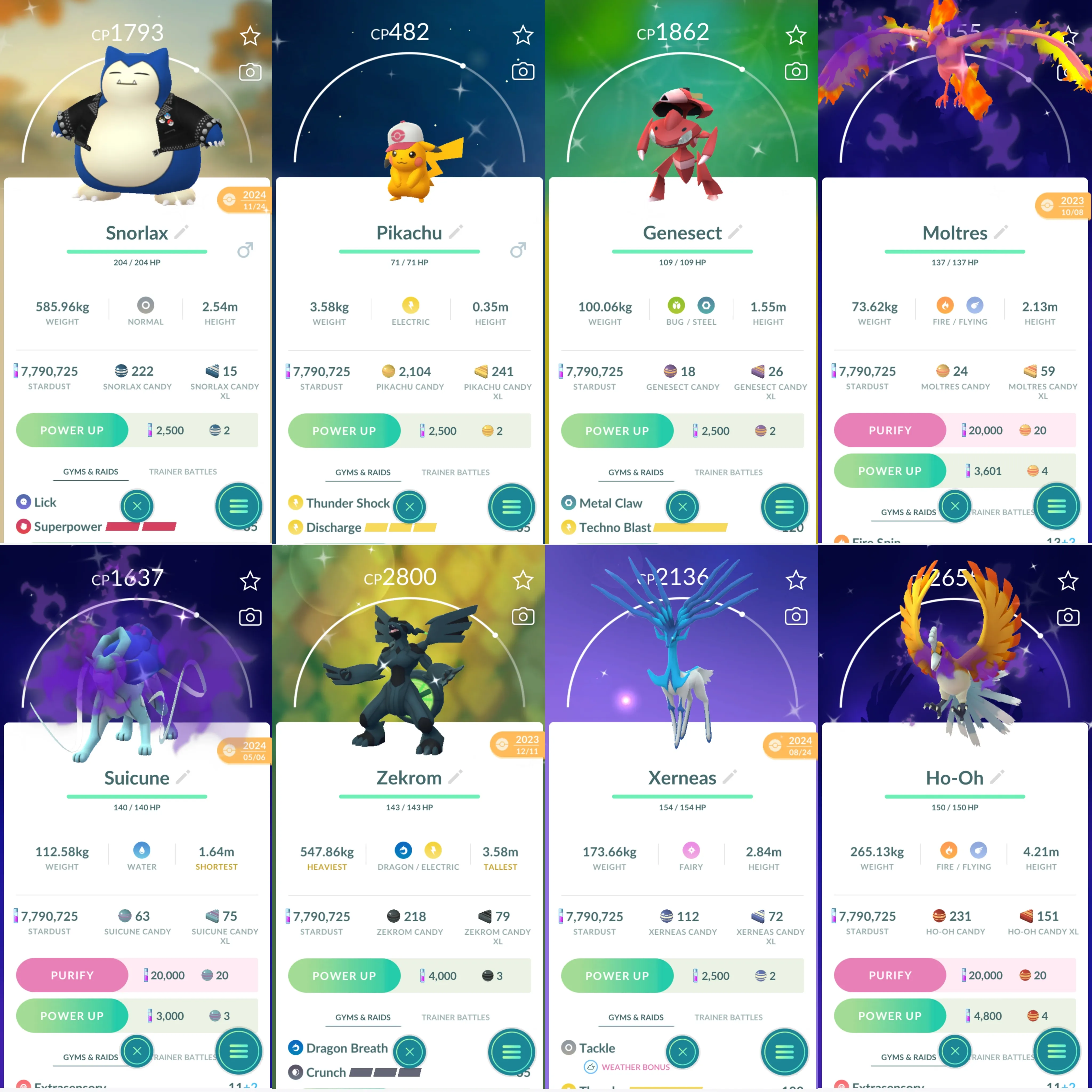 1698 LV46 Cosmog x2 GMax Charizard Mewtwo100 Shiny DMax Venusaur Shiny Rare Snorlax Jacket Shiny Genesect Shiny Necrozma
