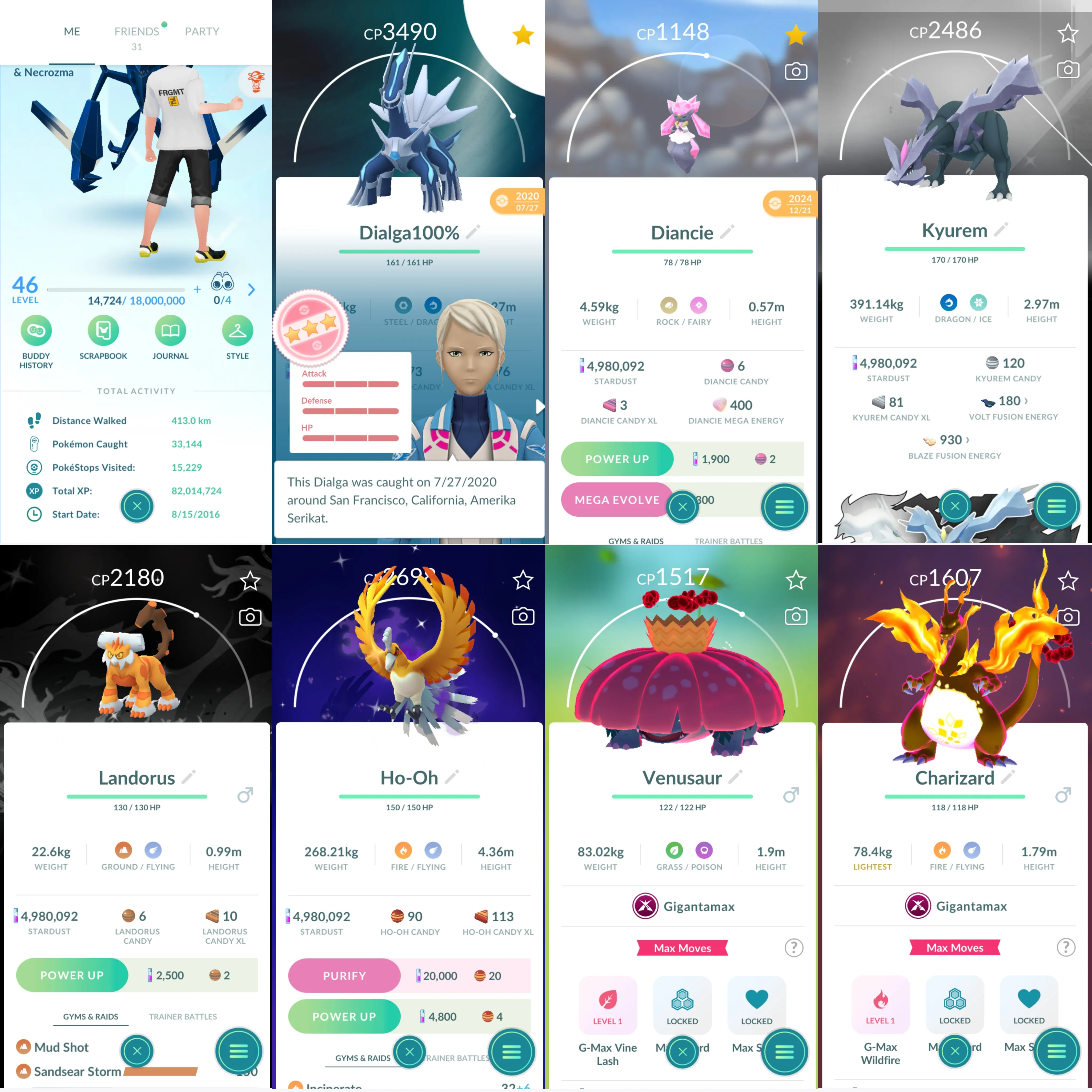 1699 LV46 2016 GMax Charizard - 2016 tradeable: 129 - 2017 to 2019 tradeable: 54 Shiny Kyurem BG Shiny therian landorus BG