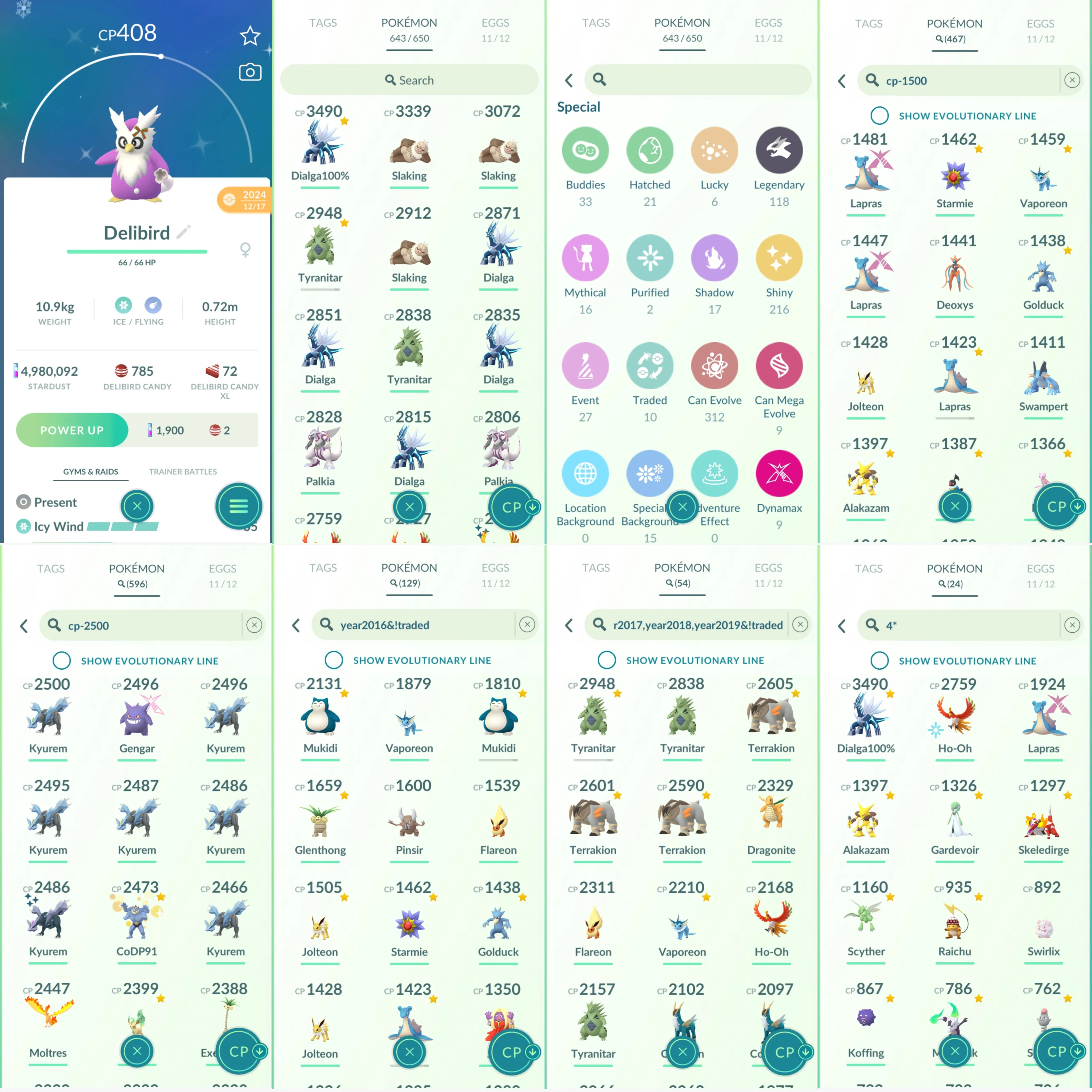 1699 LV46 2016 GMax Charizard - 2016 tradeable: 129 - 2017 to 2019 tradeable: 54 Shiny Kyurem BG Shiny therian landorus BG