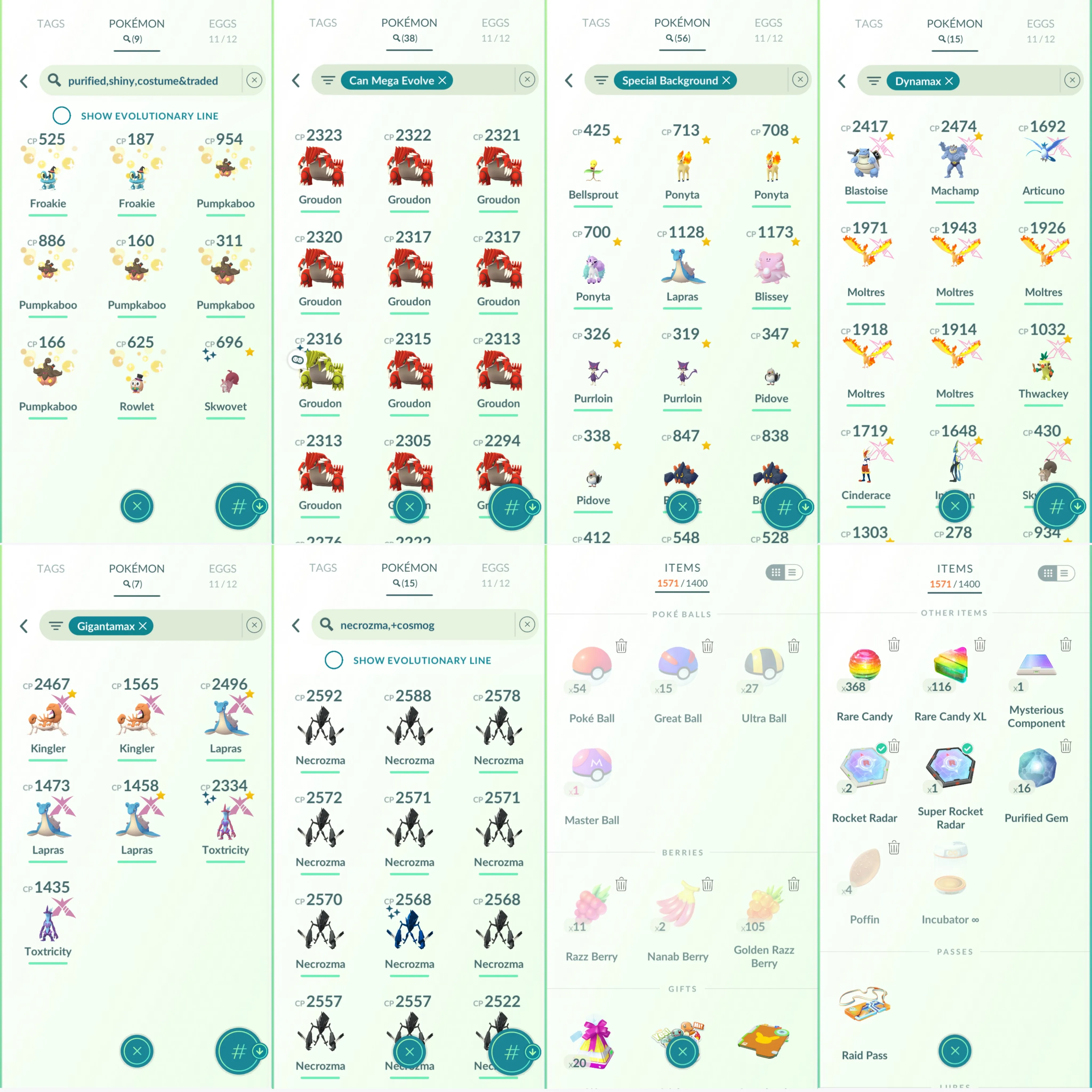 1703 LV50 Shundo Metagross Shiny GMax Toxtricity Shiny Kyurem ready to fuse (Black/White). Shiny Mega Groudon Shiny Necrozma
