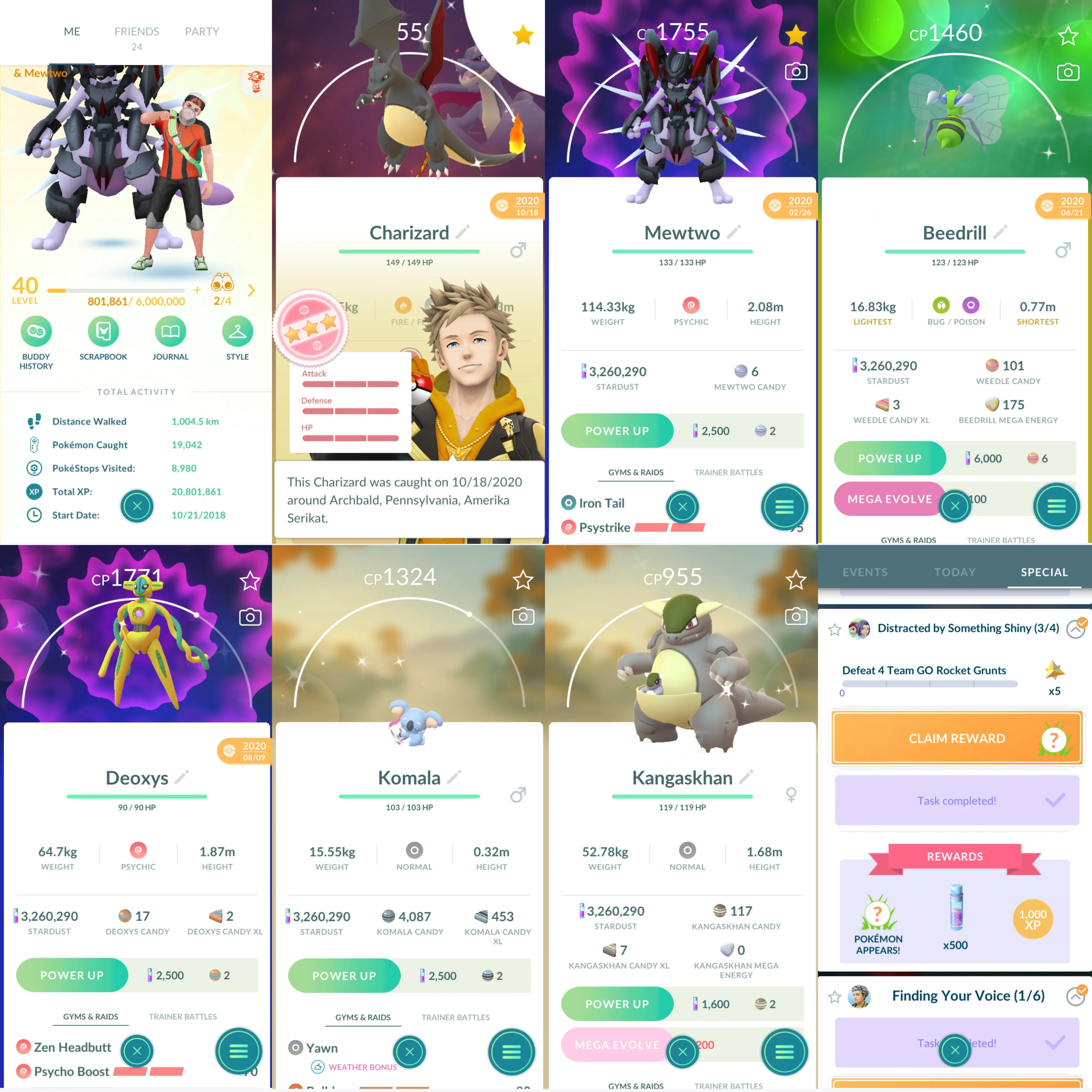 1708 LV40 2018 Armored Mewtwo x2 tradeable Pikachu Mimikyu Costume  Shundo Mega Charizard Shiny Mega Beedrill Shiny Deoxys