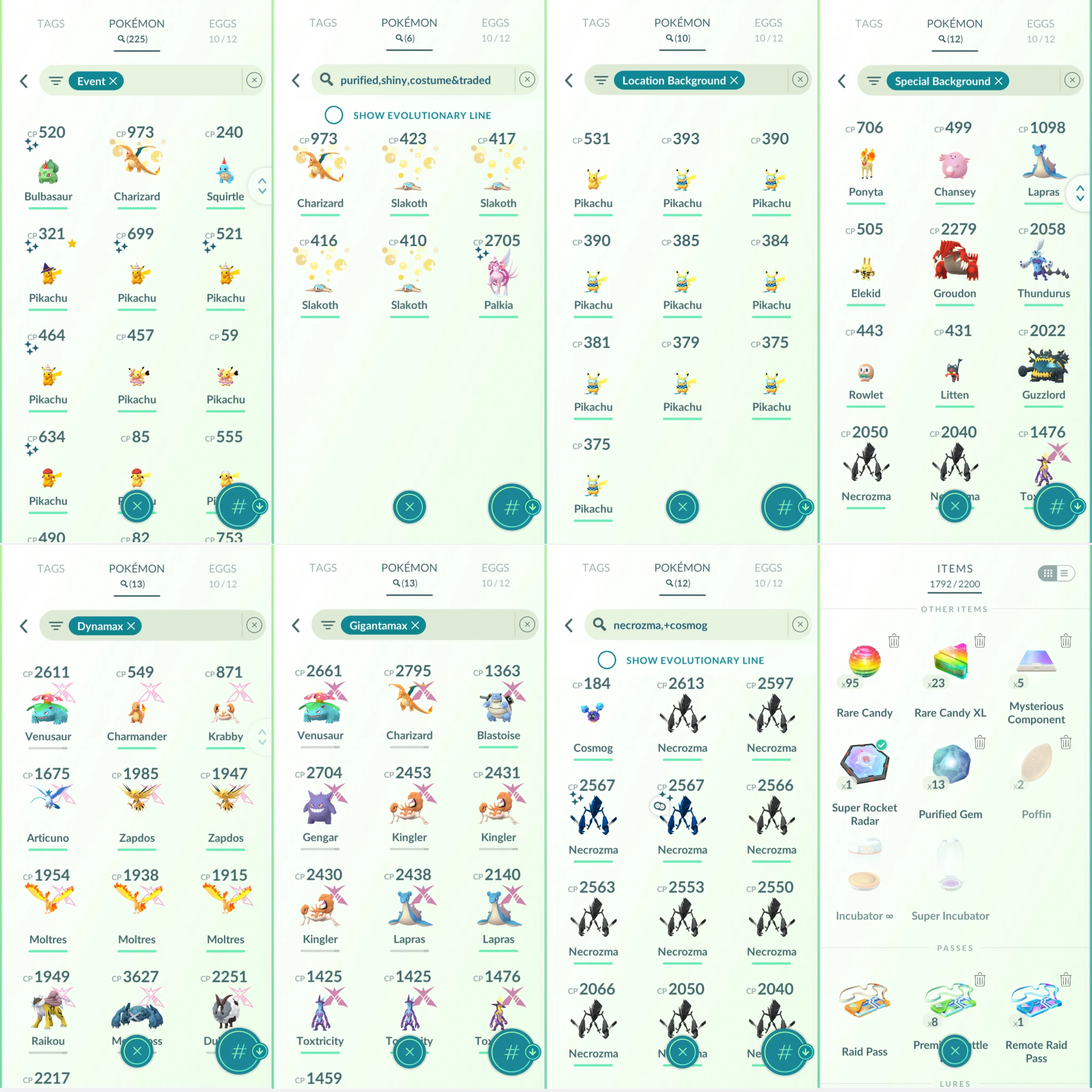 1714 LV50  2017 Pikachu, Ph. D. Pose Shiny Mega Rayquaza Shiny Primal Groudon Shiny Primal Kyogre