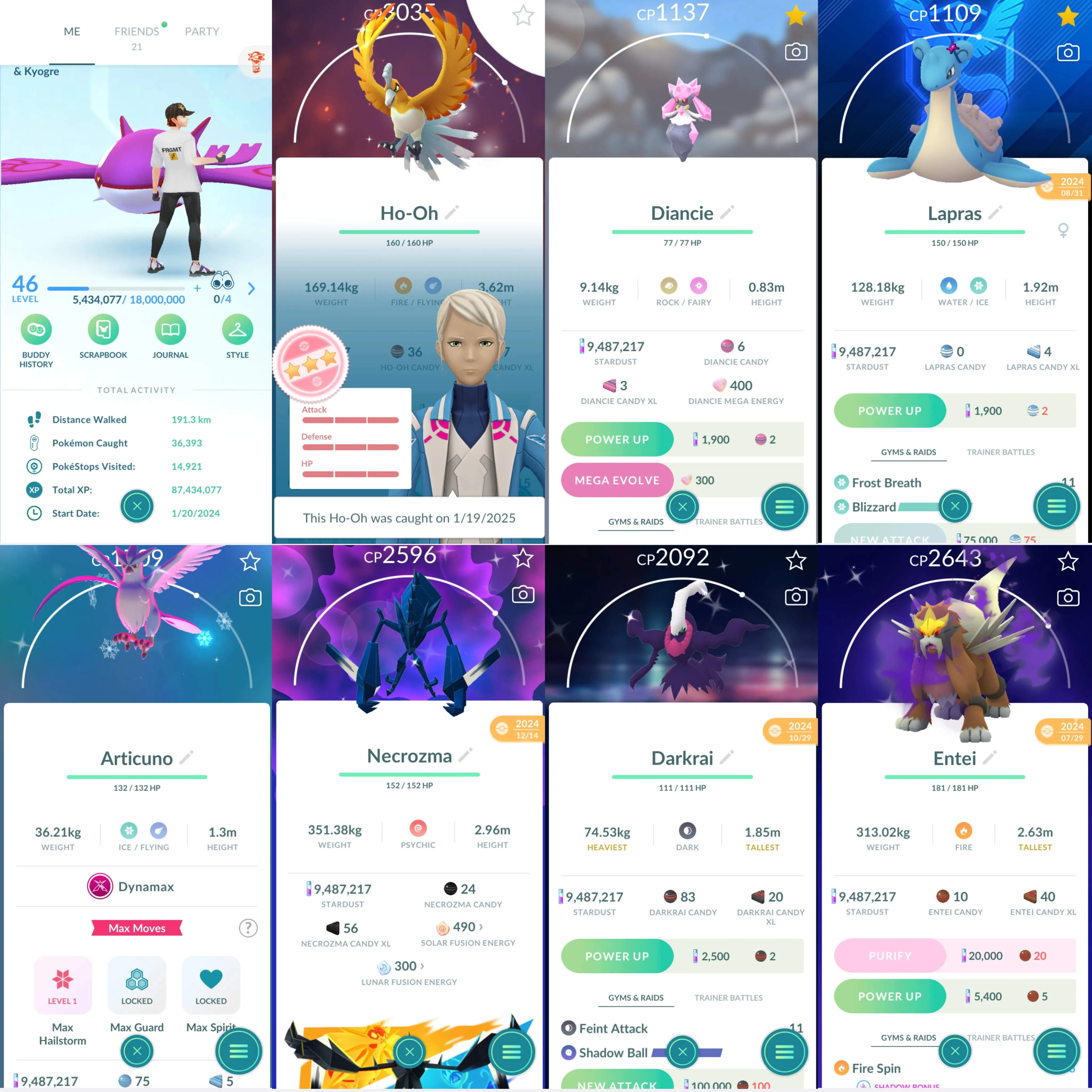 1730 LV46 Cosmog Shundo Ho-Oh Regidrago100 Shiny: Necrozma, Darkrai, Regidrago, Charizard, DMax Articuno, shadow articuno