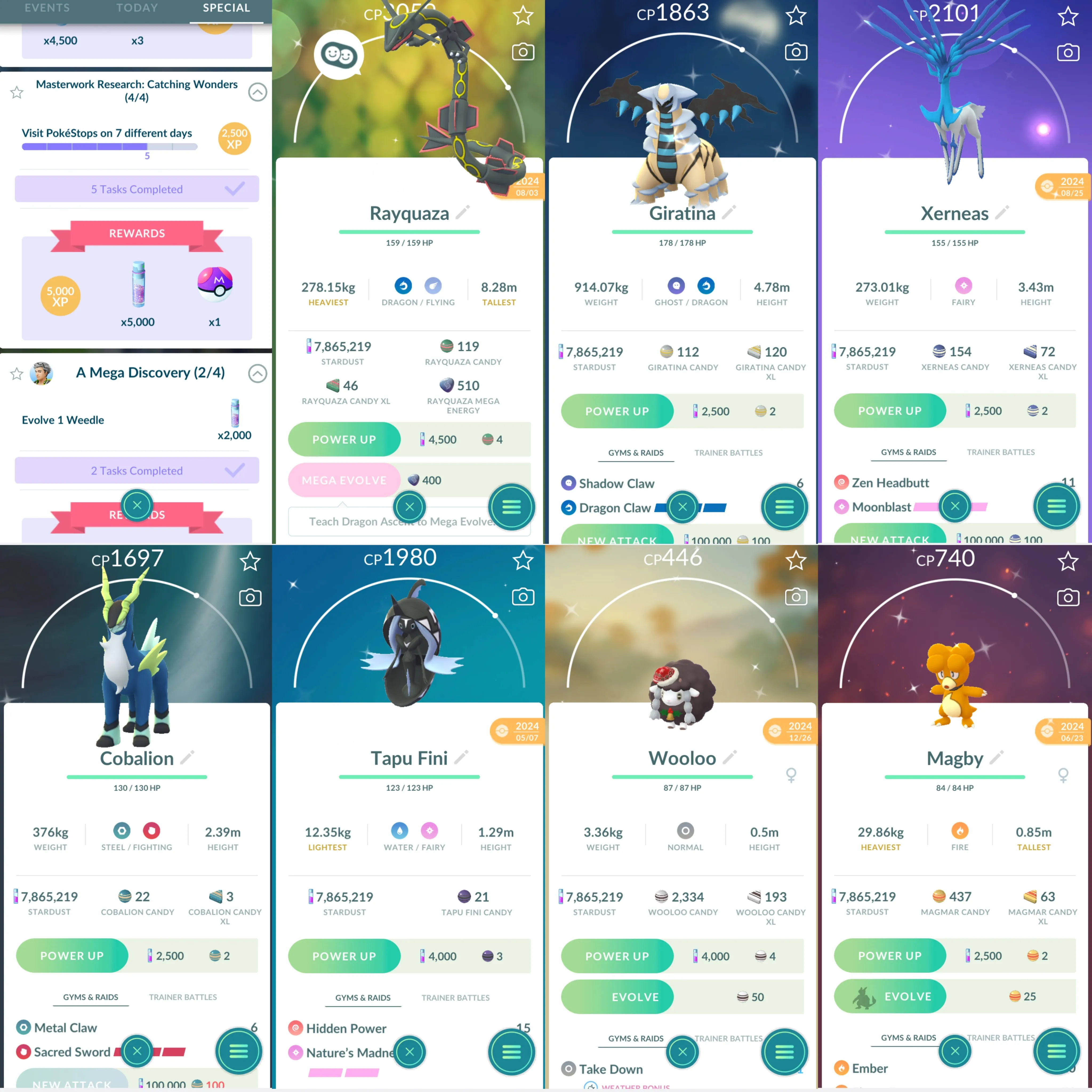 1731 LV46 Poipole100 Mega Diancie GMax Charizard Shiny: rayquaza, dialga origin, necrozma giratina, xerneas, cobalion