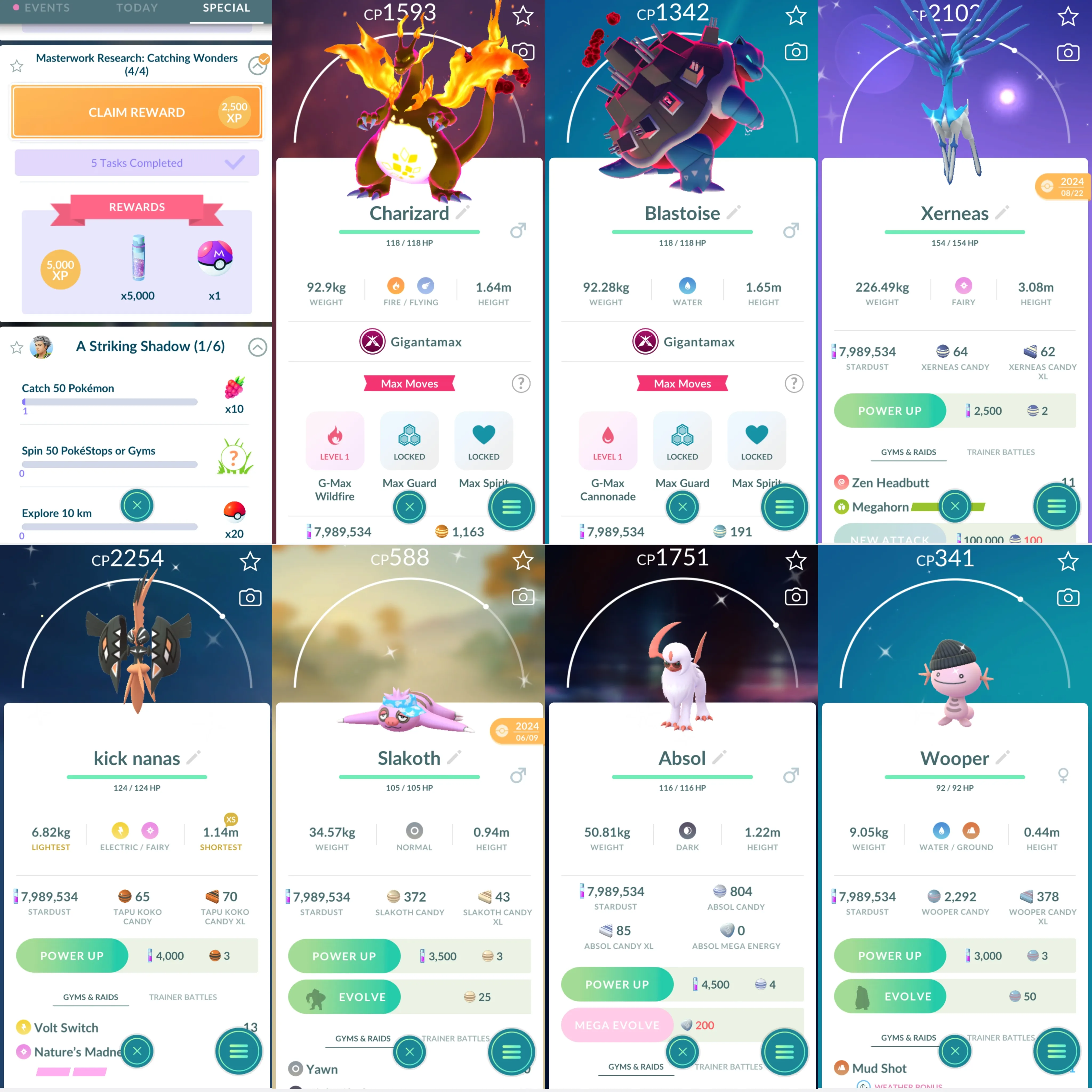 1733 LV46 Ho-Oh100 Lugia100 GMax Charizard GMax Blastoise Meloetta Shaymin Mega Diancie Shiny: primal groudon, lugia, zamazenta