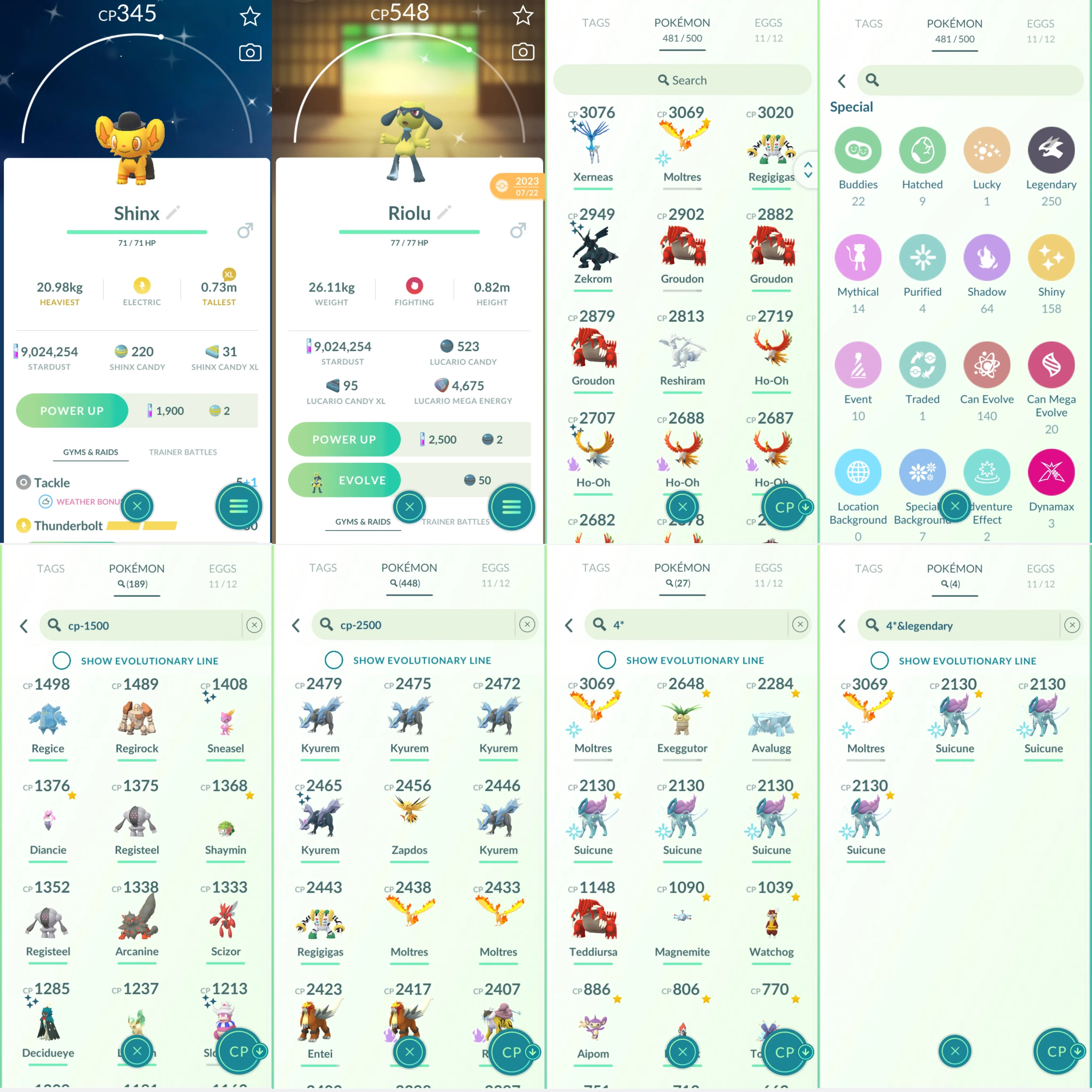1734 LV46 Legends100x4 (Suicune100x3, Moltres) Roar of Time Shiny: mega Lucario, Primal Groudon, necrozma, riolu, genesect