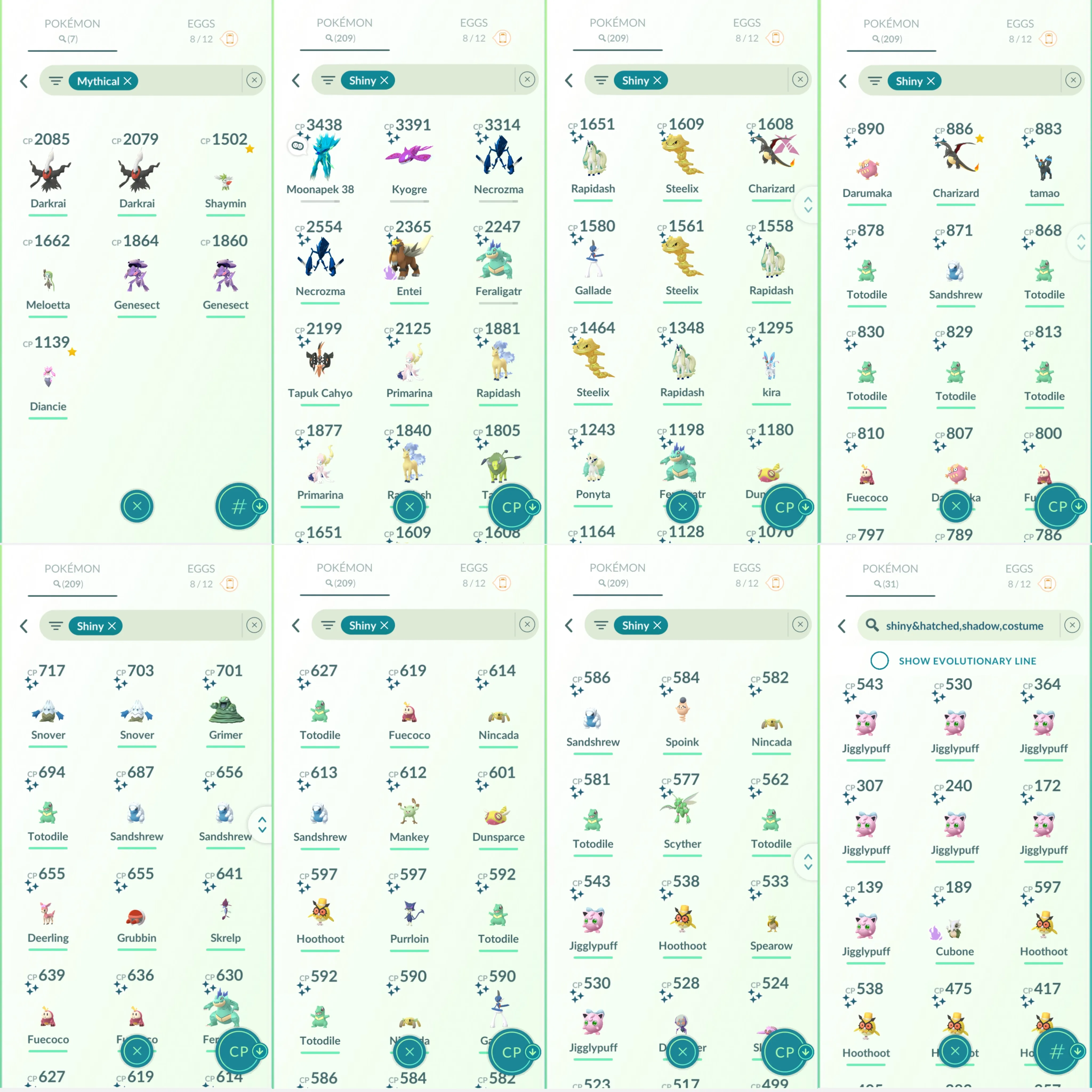 1737 LV46 Roar of Time Shiny GMax Charizard Shiny Necrozma Shiny Kyogre Shiny: shadow entei, registeel, tapu Koko, Regirock