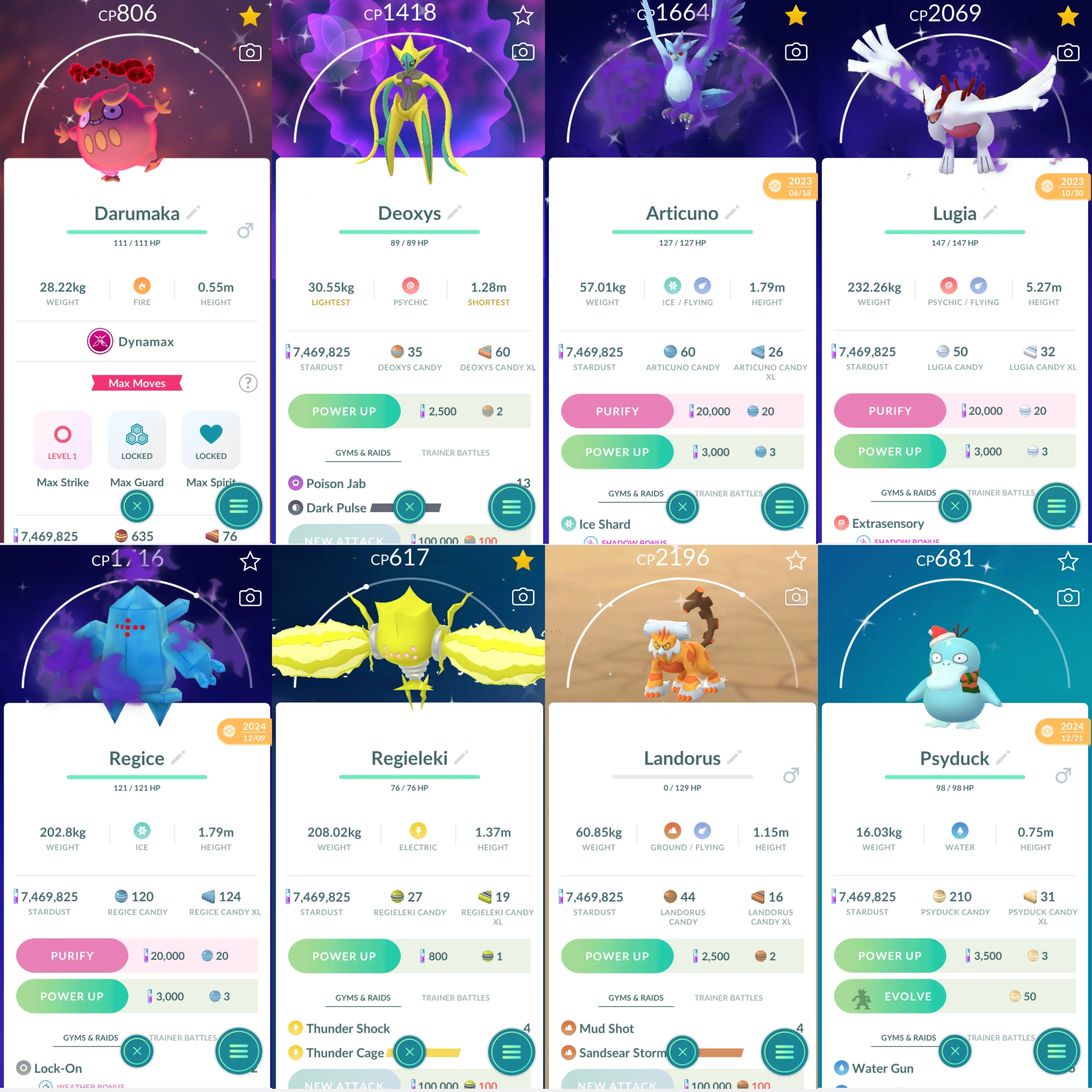 1738 LV46 Shiny Shadow Mewtwo Mewtwo100 Shiny Deoxys Galarian Zapdos Spacial Rend  Roar of Time Shadow Ho-Oh100 Mega Diancie
