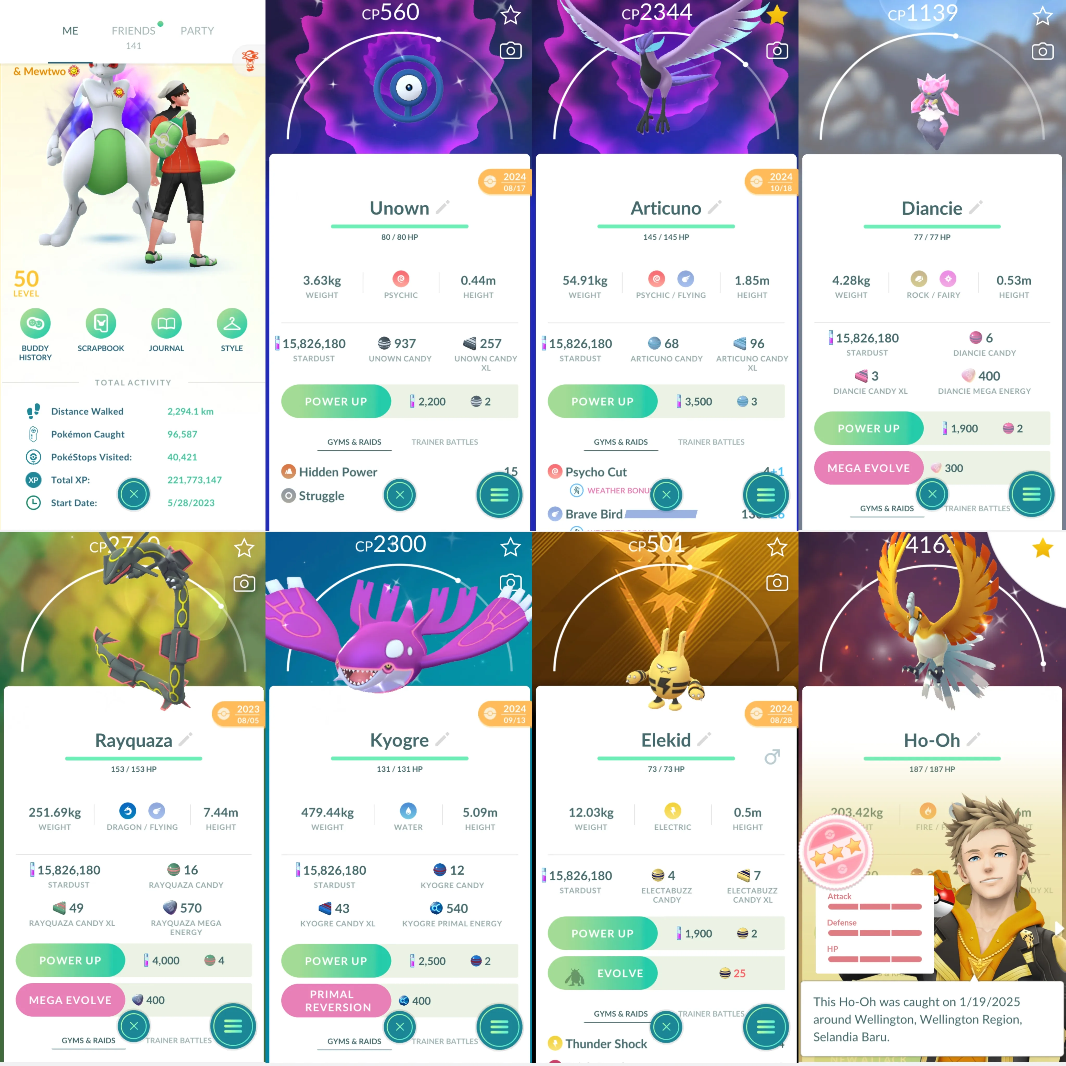 1743 LV50 Cosmogx2 Shundo Ho-Oh Shiny Shadow Mewtwo Shiny Mega Rayquaza Shiny: Buzzwole, Deoxys, primal Kyogre, Necrozma
