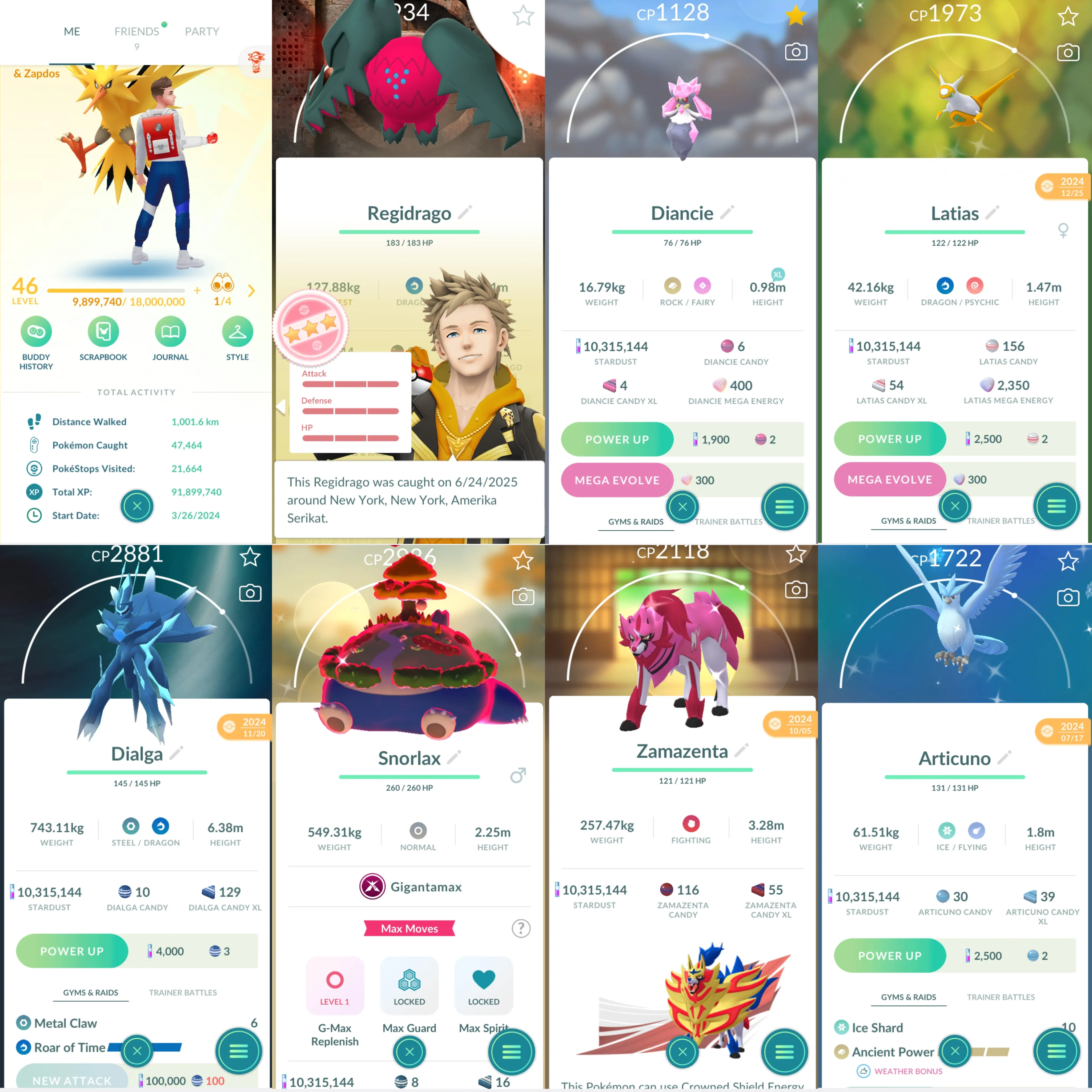 1745 LV46 Shiny GMax Snorlax Rare Regidrago100 BG Necrozma100 Roar of Time Shiny: mega latias, zamazenta, articuno