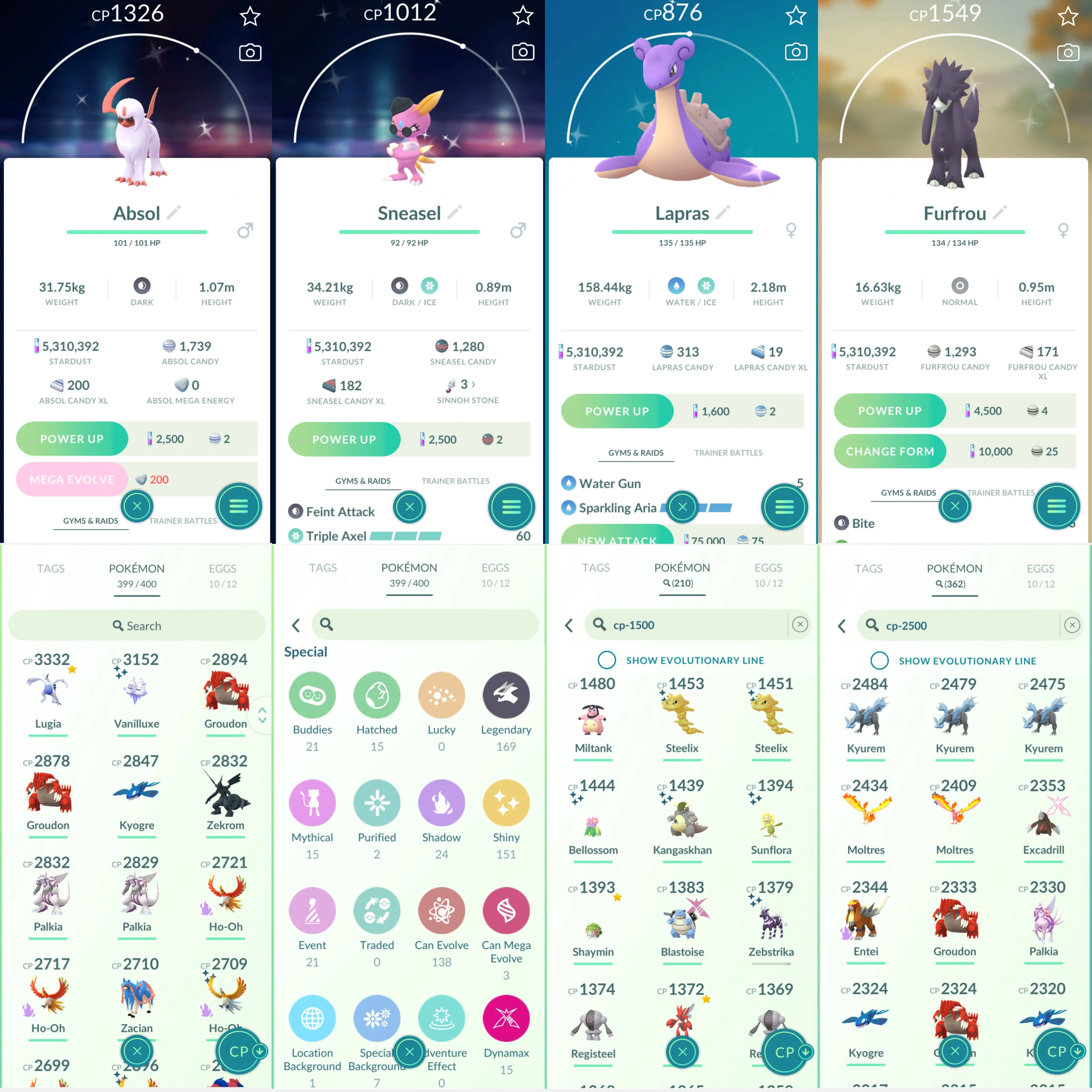 1752 LV46 GMax Charizard GMax Blastoise GMax Lapras GMax Snorlax Lugia100 Shiny Mega Kangaskhan Shiny Mega Mawile