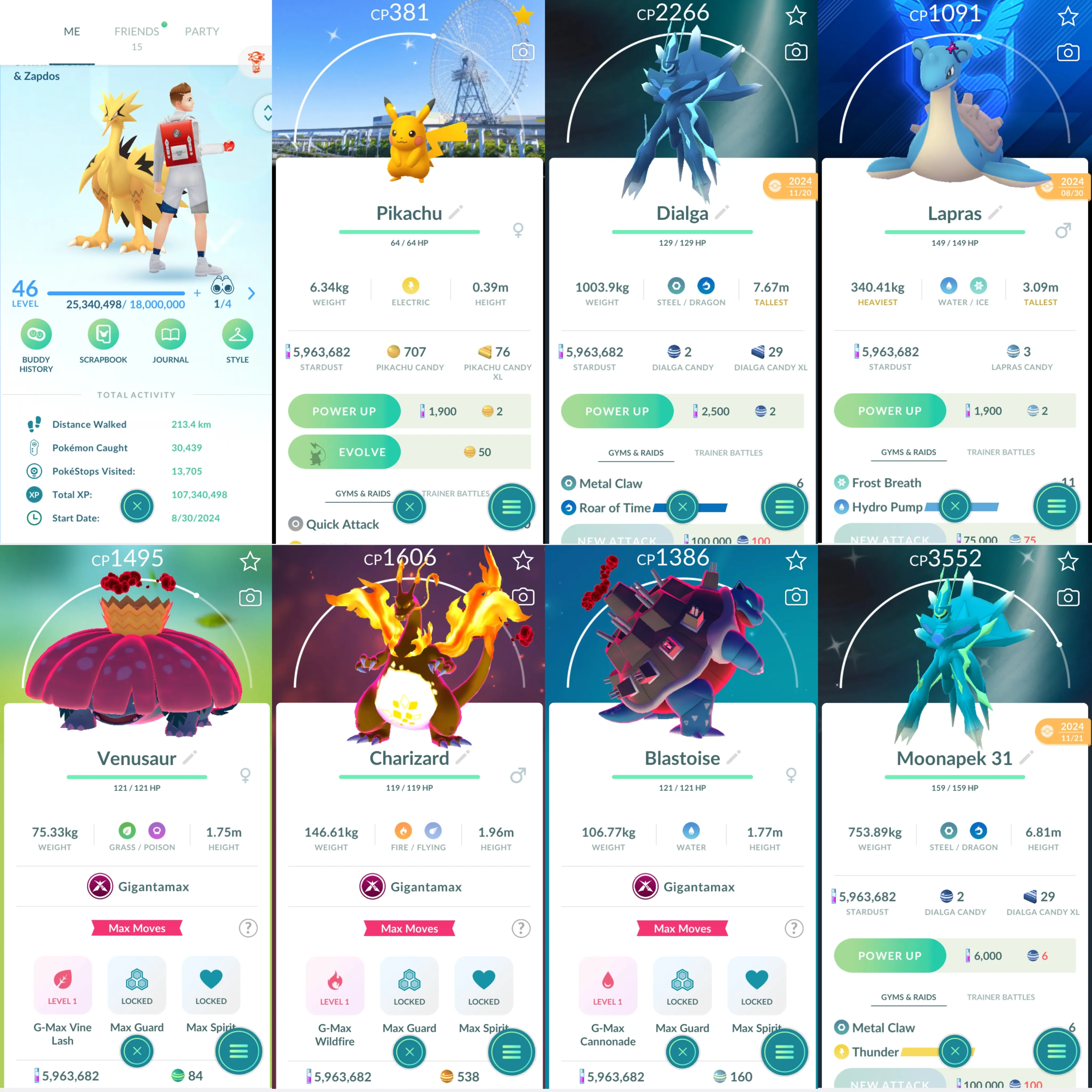 1753 LV46 Shiny Galarian Zapdos Shiny Pikachu Suita-Osaka BG Shiny Mega: kangaskhan, mawile  GMax Charizard GMax Venusaur