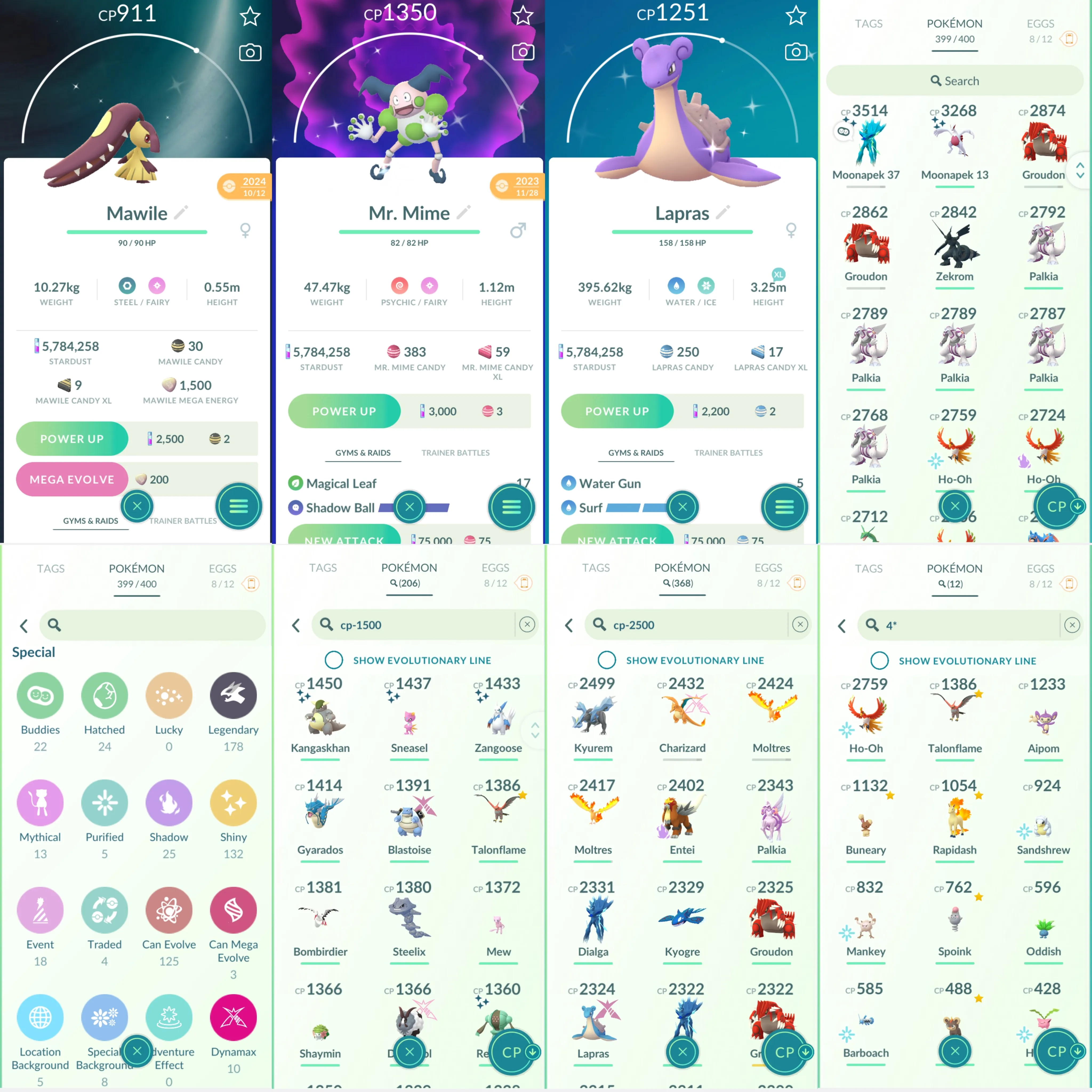 1755 LV46 Shiny GMax Snorlax Shiny Rare Registeel BG GMax Charizard GMax Blastoise GMax Lapras Shiny Blacephalon