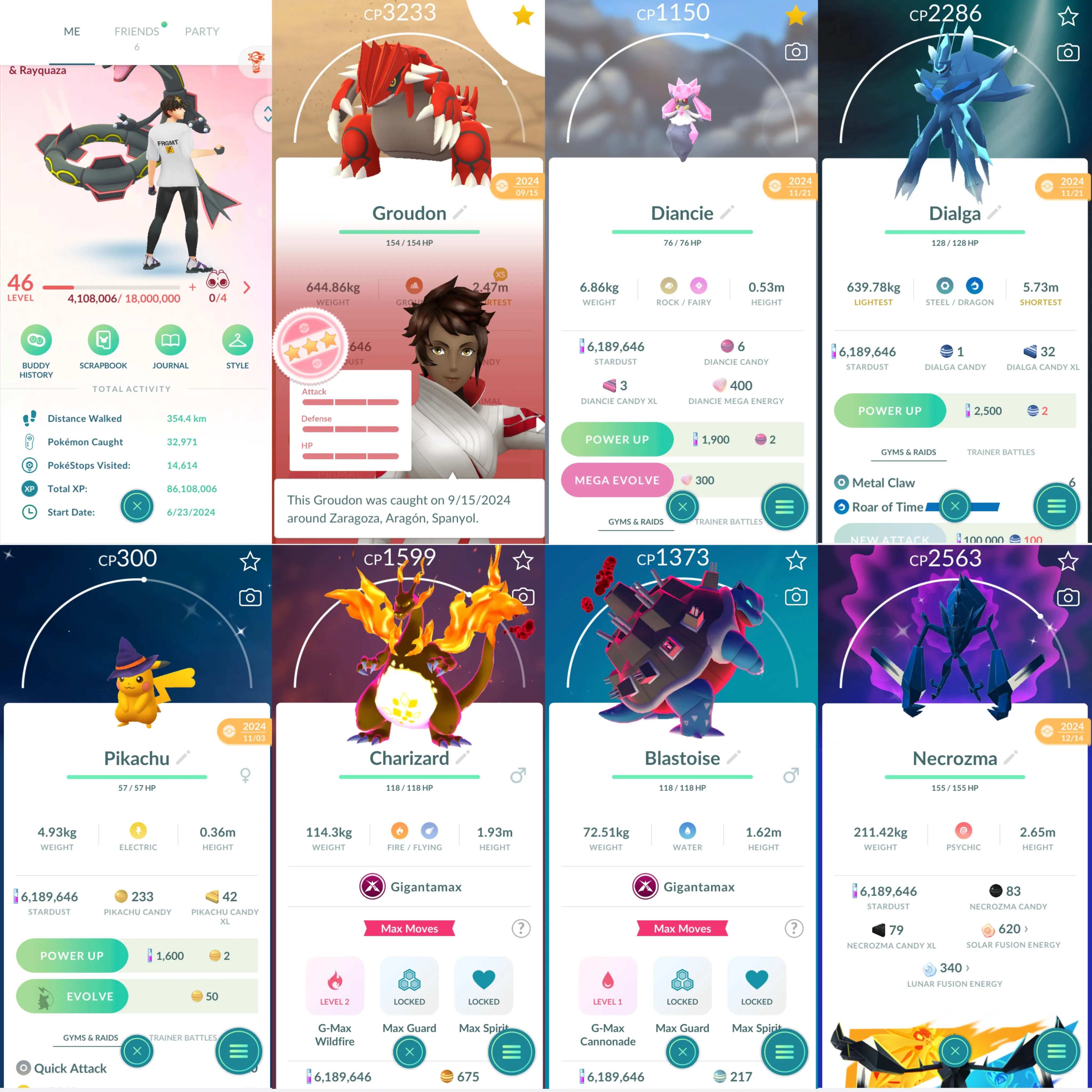 1756 LV46 GMax Charizard GMax Blastoise GMax Lapras Shiny: rayquaza, regidrago, necrozma, genesect, Lugia,shadow ho-oh,zamazenta