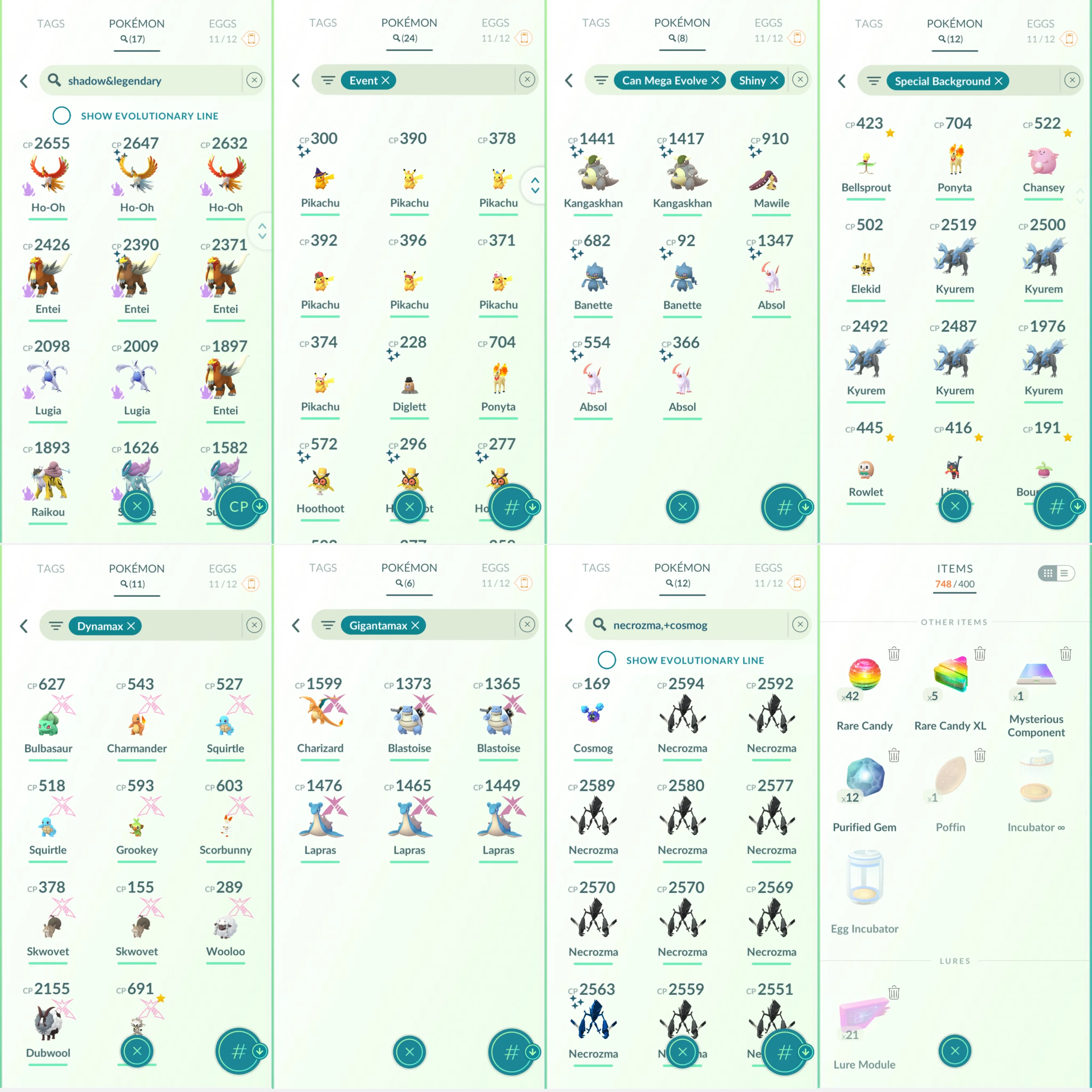1756 LV46 GMax Charizard GMax Blastoise GMax Lapras Shiny: rayquaza, regidrago, necrozma, genesect, Lugia,shadow ho-oh,zamazenta