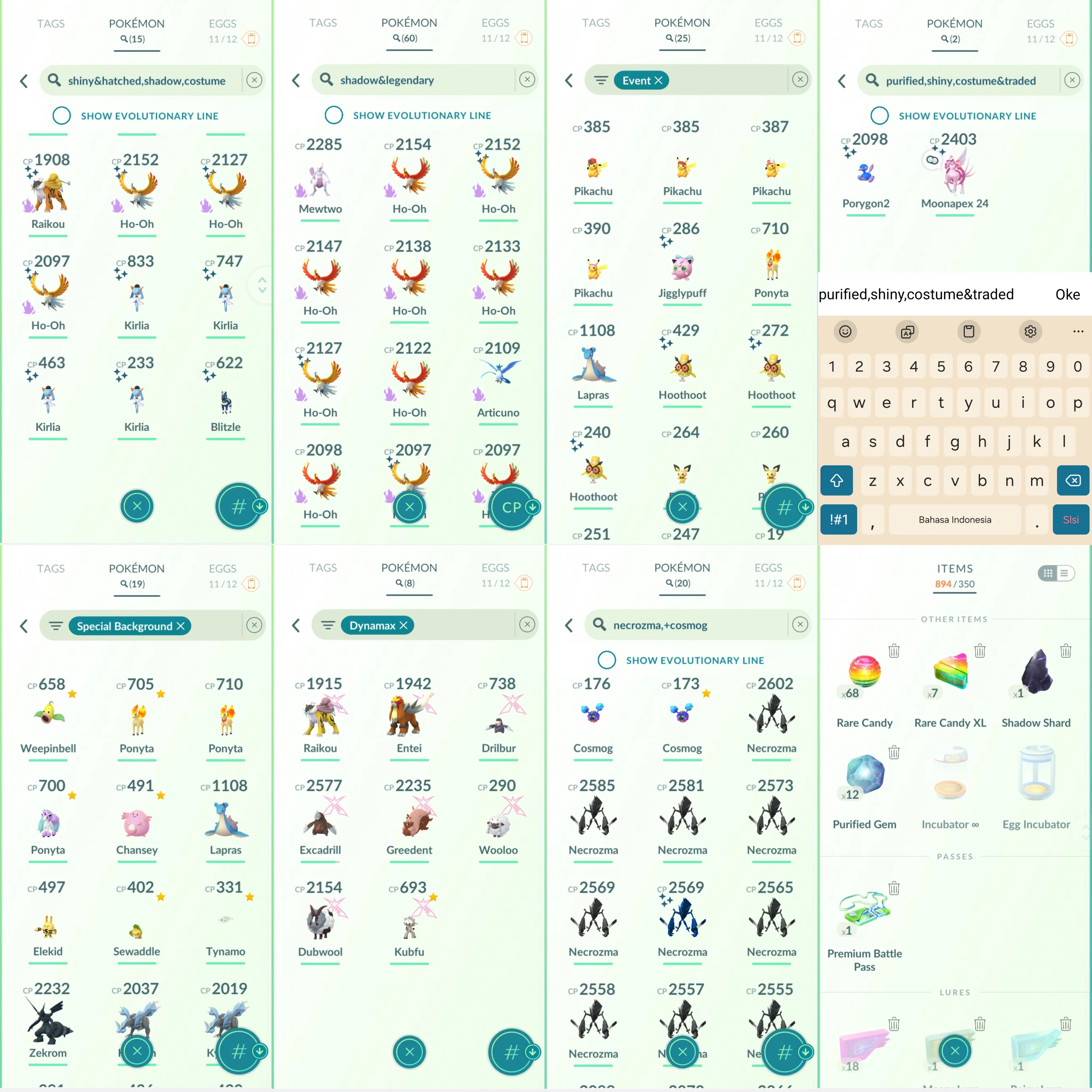 1759 LV46 Cosmogx2 Shiny GMax Charizard Shiny: necrozma, palkia origin, blacephalon, kyurem, zamazenta, flower crown blissey