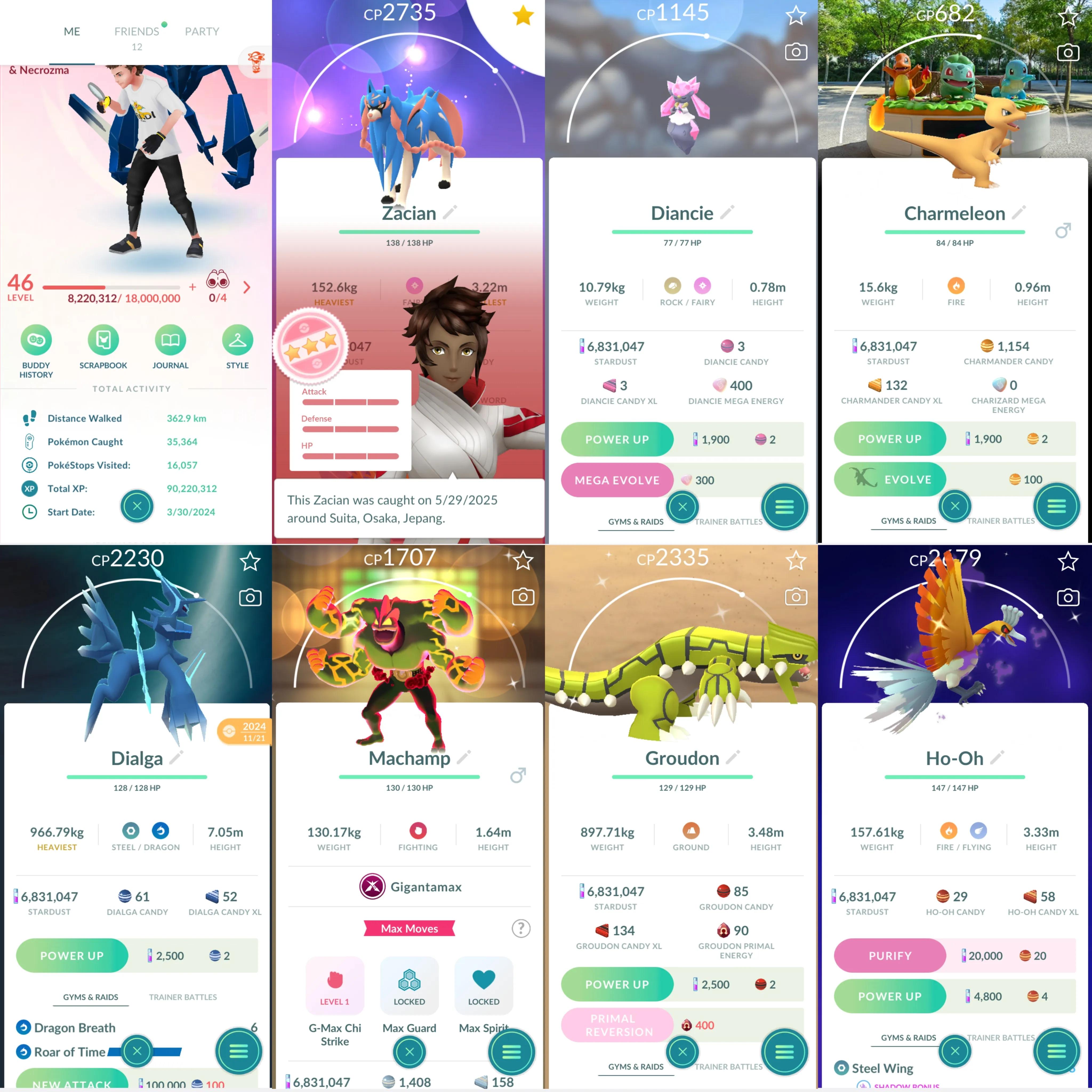 1769 LV46 Shiny Charmeleon Osaka BG Shiny GMax Machamp Shiny: necrozma, beldum, emolga, chingling, shadow ho-oh, registeel