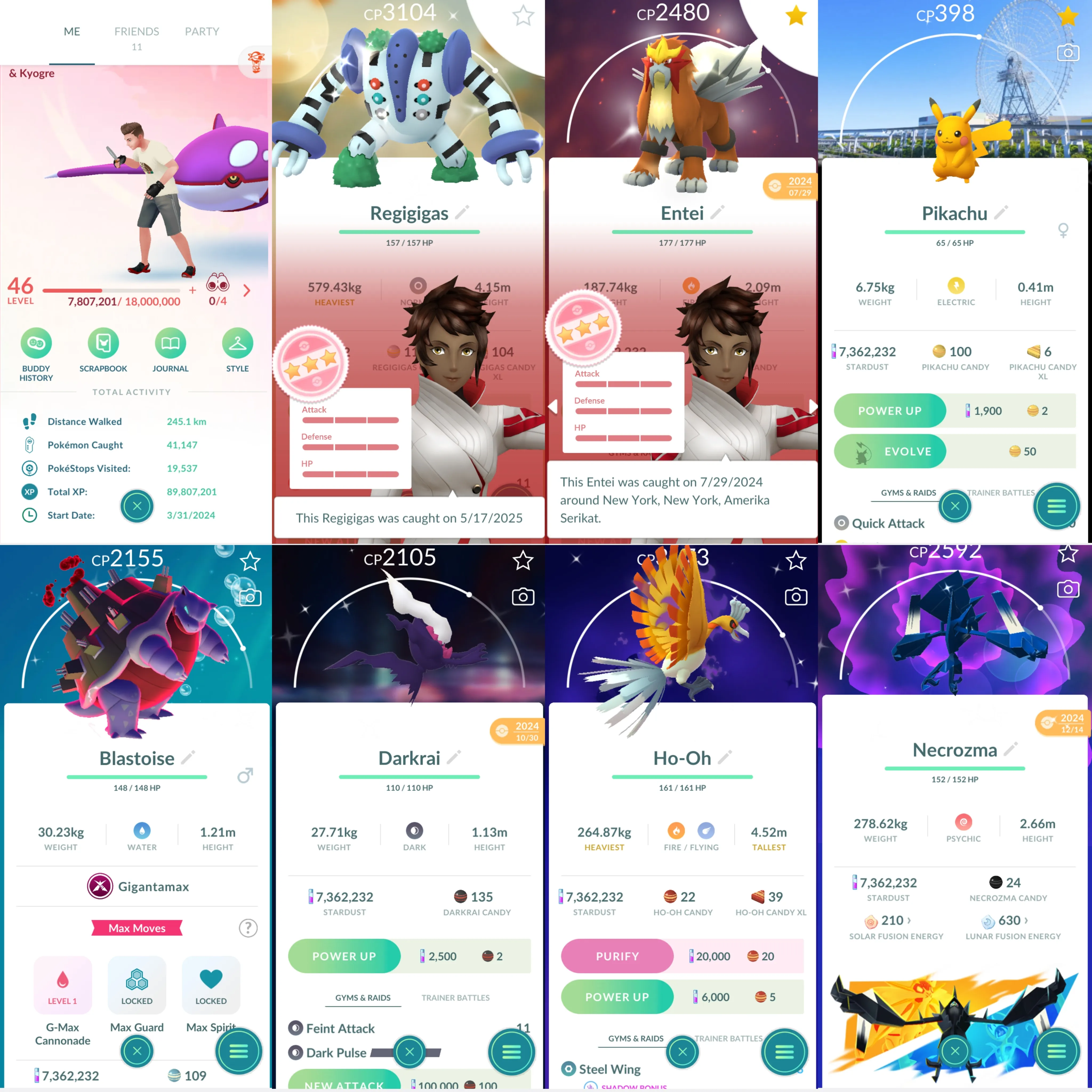 1770 LV46 Shundo Regigigas Shiny Pikachu BG Suita Osaka Shiny GMax Blastoise Shiny Darkrai Shiny Shadow Ho-Oh Shiny: Necrozma