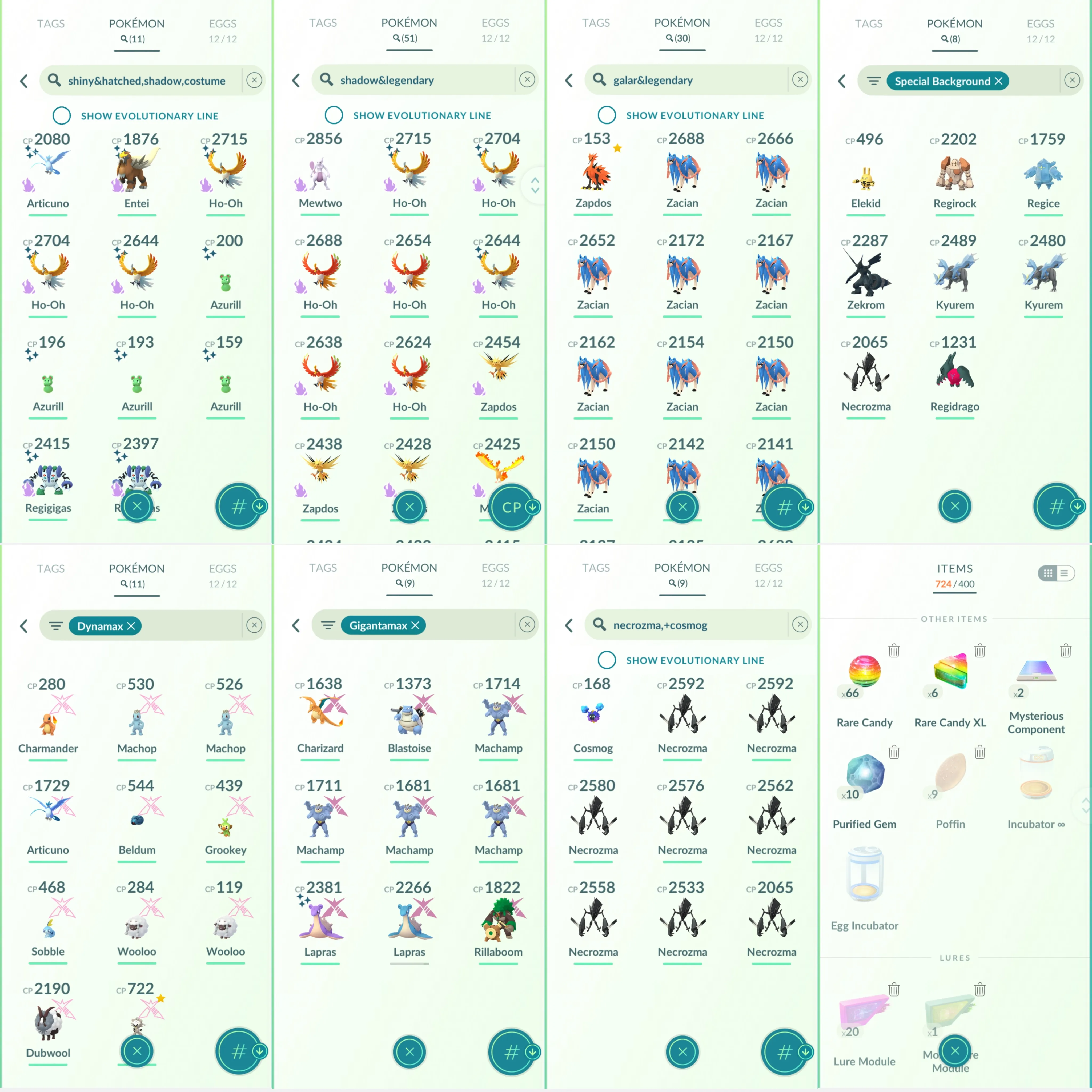1776 LV46 Galar Zapdos Shiny GMax Lapras Shiny Primal Groudon Mega Diancie GMax: Charizard, Blastoise, Machamp, Rillaboom