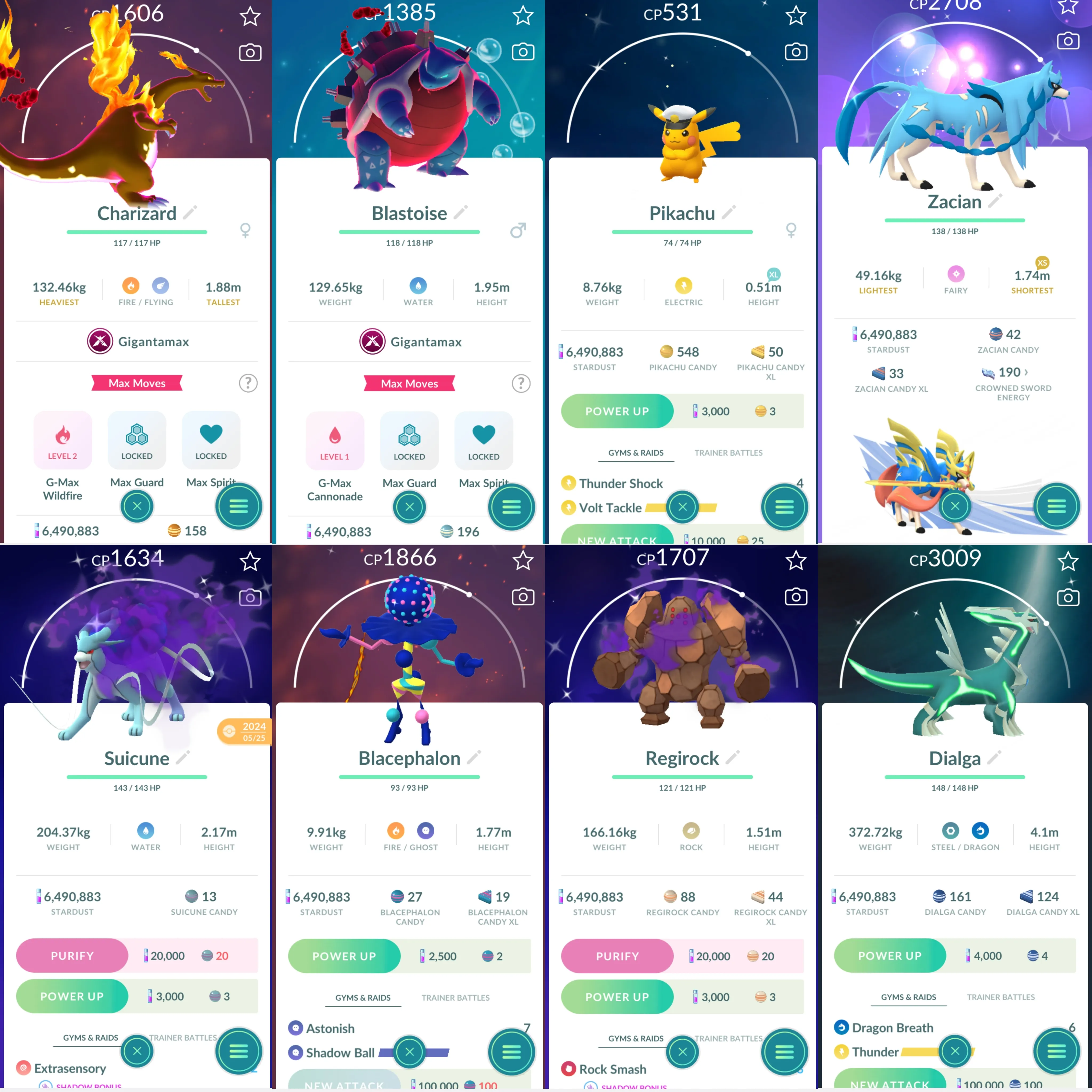 1779 LV46 Shundo Azelf Hoopa Unbound100 Mesprit100 Suicune100 Shiny DMax Zapdos Shiny DMax Moltresx2 Shiny ShadowSuicune