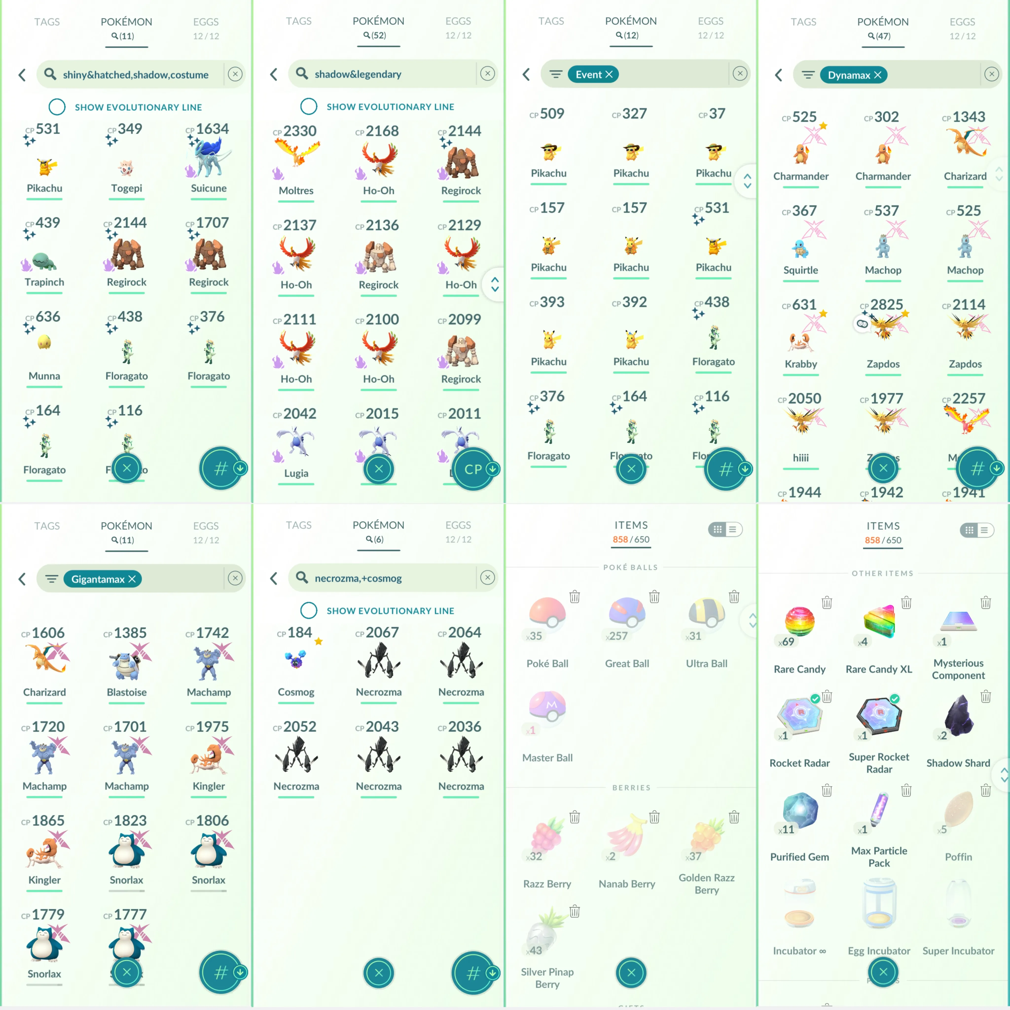 1779 LV46 Shundo Azelf Hoopa Unbound100 Mesprit100 Suicune100 Shiny DMax Zapdos Shiny DMax Moltresx2 Shiny ShadowSuicune