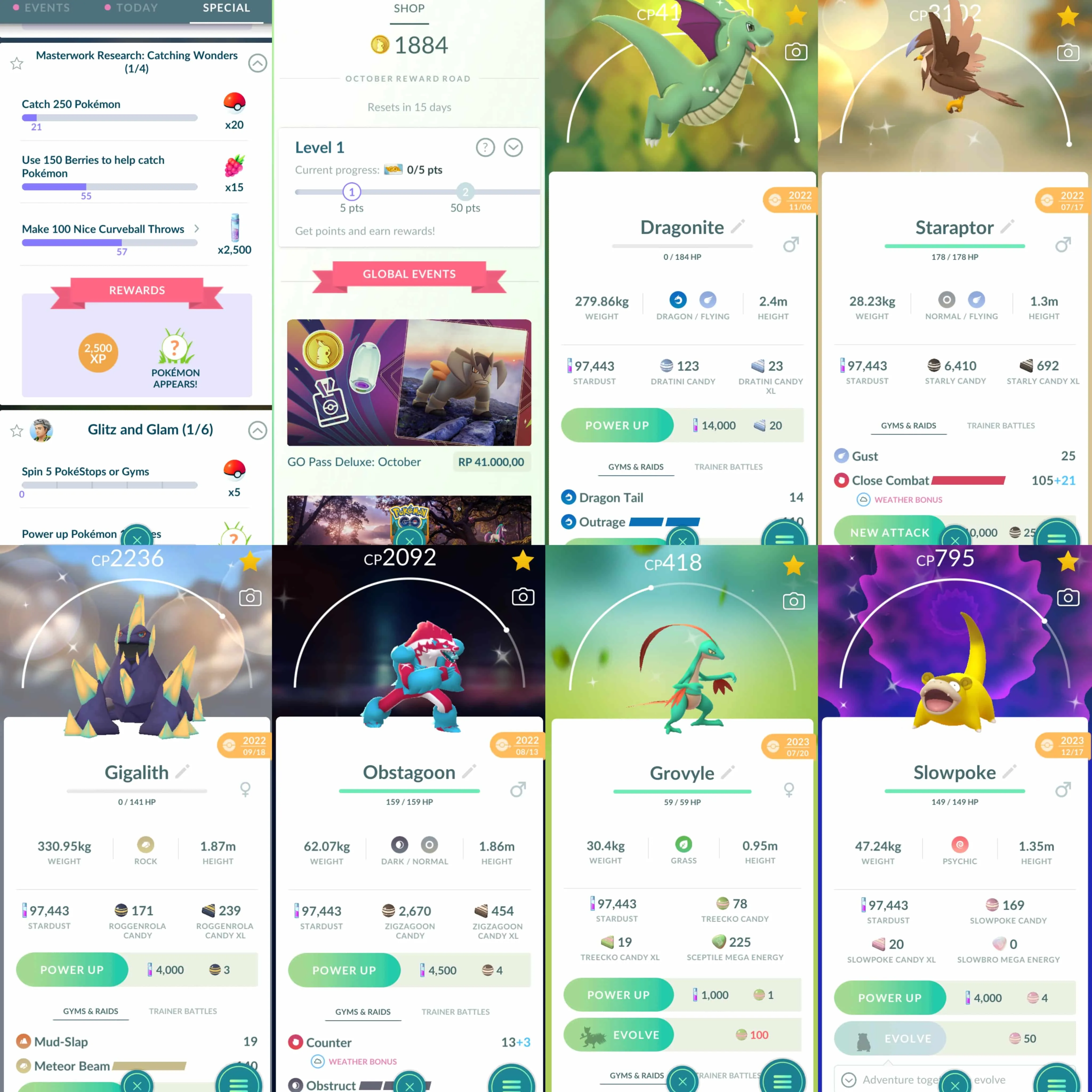 1790 Level 62 Shiny Mew Quest Shiny: deoxys, lugia, dragonite, gigalith, obstagoon, heatran, giratina, xerneas, dialga  Cosmog Zarude Hoopa Meloetta Uxie100  -Masterball in stock -Catching Wonders (Masterball Quest) -All-in-One 151