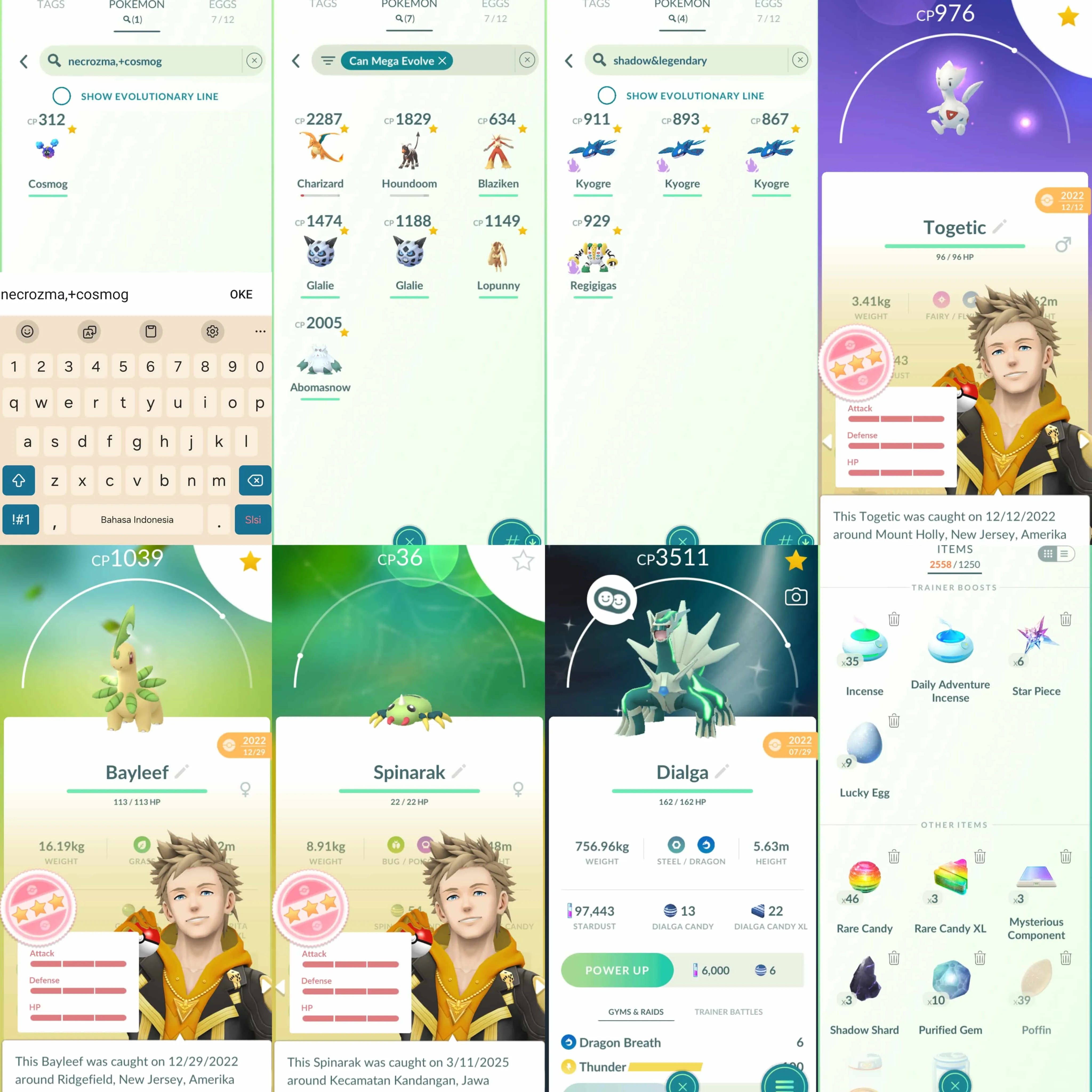 1790 Level 62 Shiny Mew Quest Shiny: deoxys, lugia, dragonite, gigalith, obstagoon, heatran, giratina, xerneas, dialga  Cosmog Zarude Hoopa Meloetta Uxie100  -Masterball in stock -Catching Wonders (Masterball Quest) -All-in-One 151