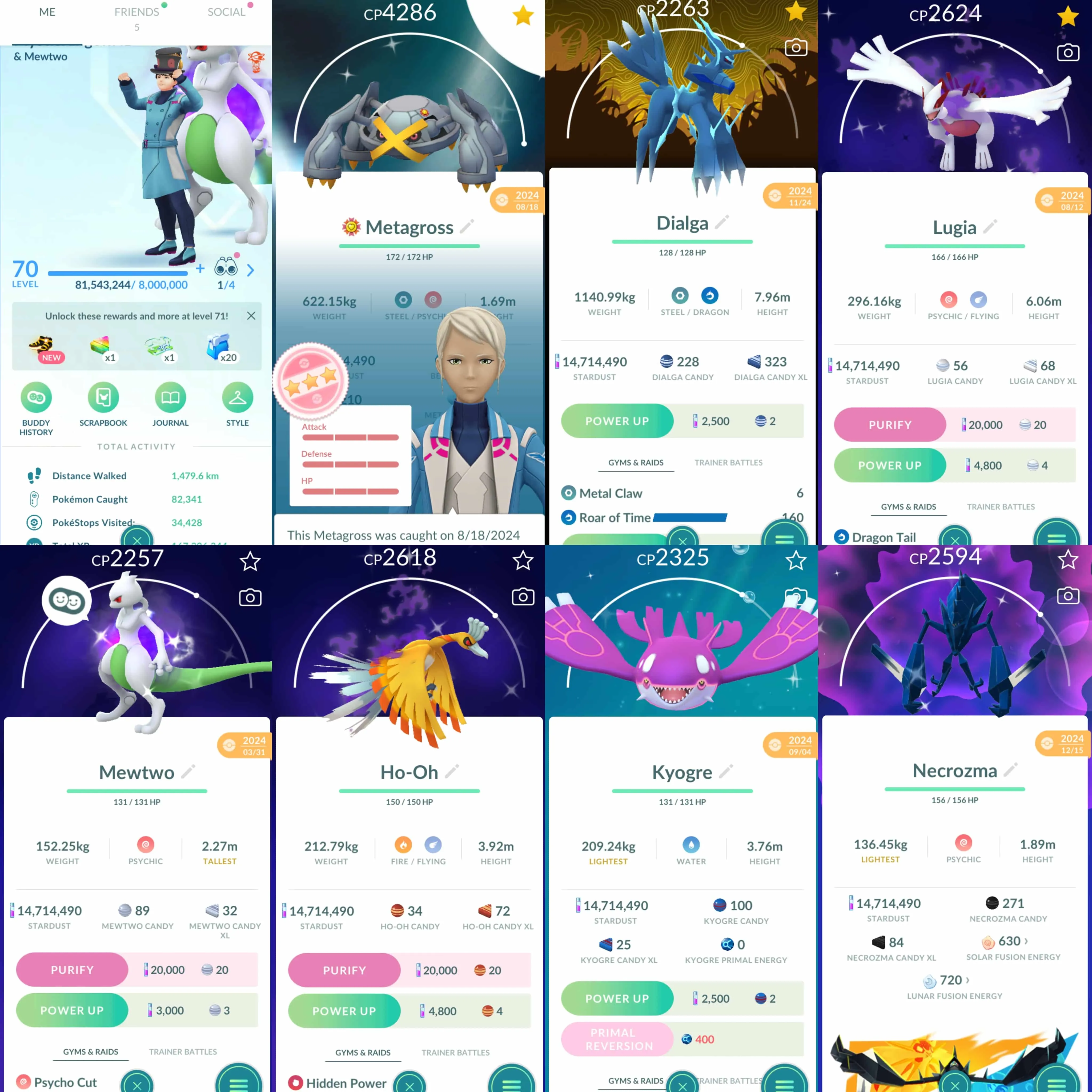 1791 Level 70 Masterball x2 Shiny shadow Mewtwo Shundo Metagross Shiny Shadow Lugia Shiny Shadow Ho-Oh Shiny Necrozma Shiny: kyogre, zacian, zamazenta, giratina, xerneas, genesect, regice,   GMax Charizard GMax Blastoise