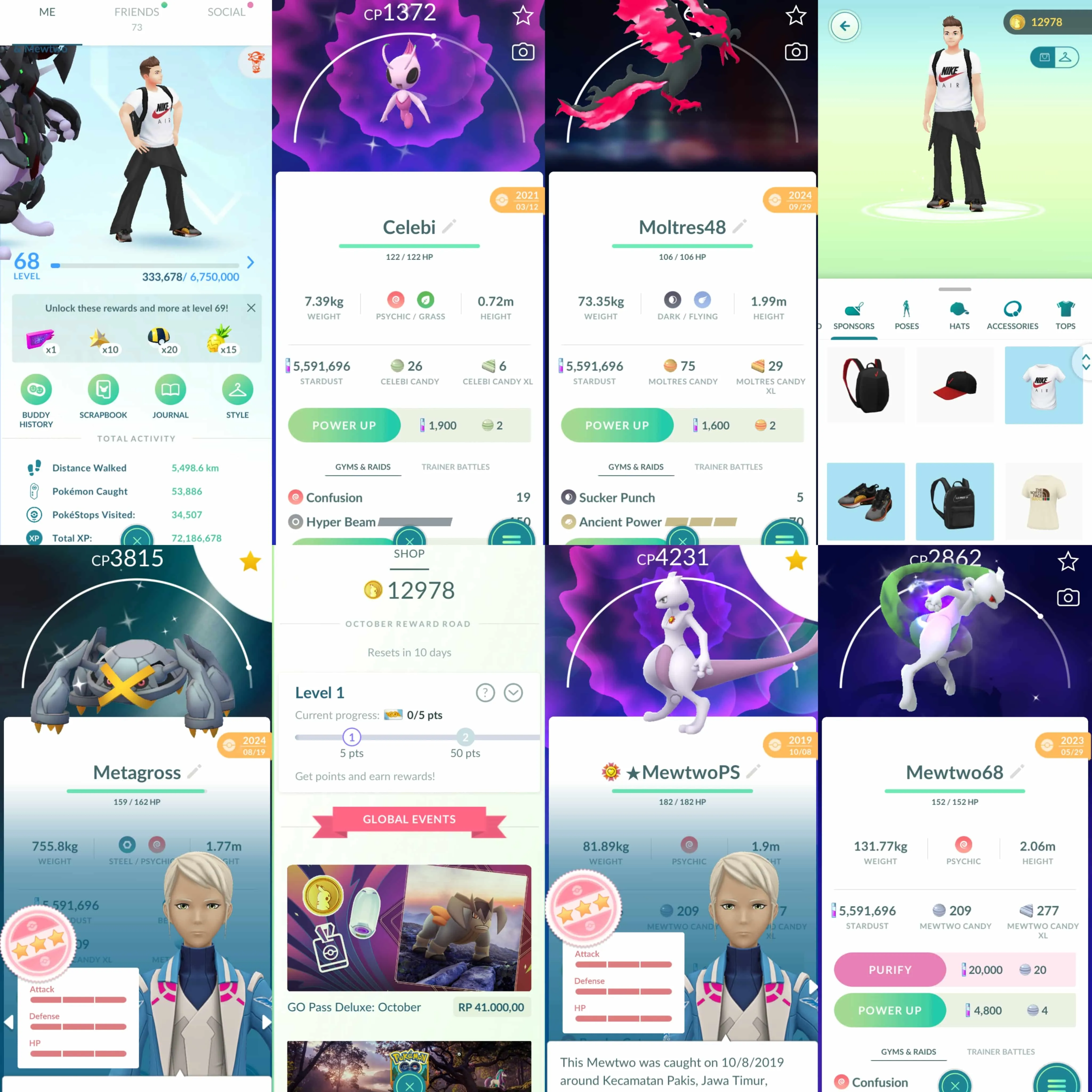 1801 Level 68 2016. Armored Mewtwo x4 tradeable Legend+Mythical100x12 Shiny Mega Rayquaza Shundo Metagross Shiny Shadow Mewtwo Shiny Celebi Shiny Ash Hat Pikachu Shiny Mega Charizard
