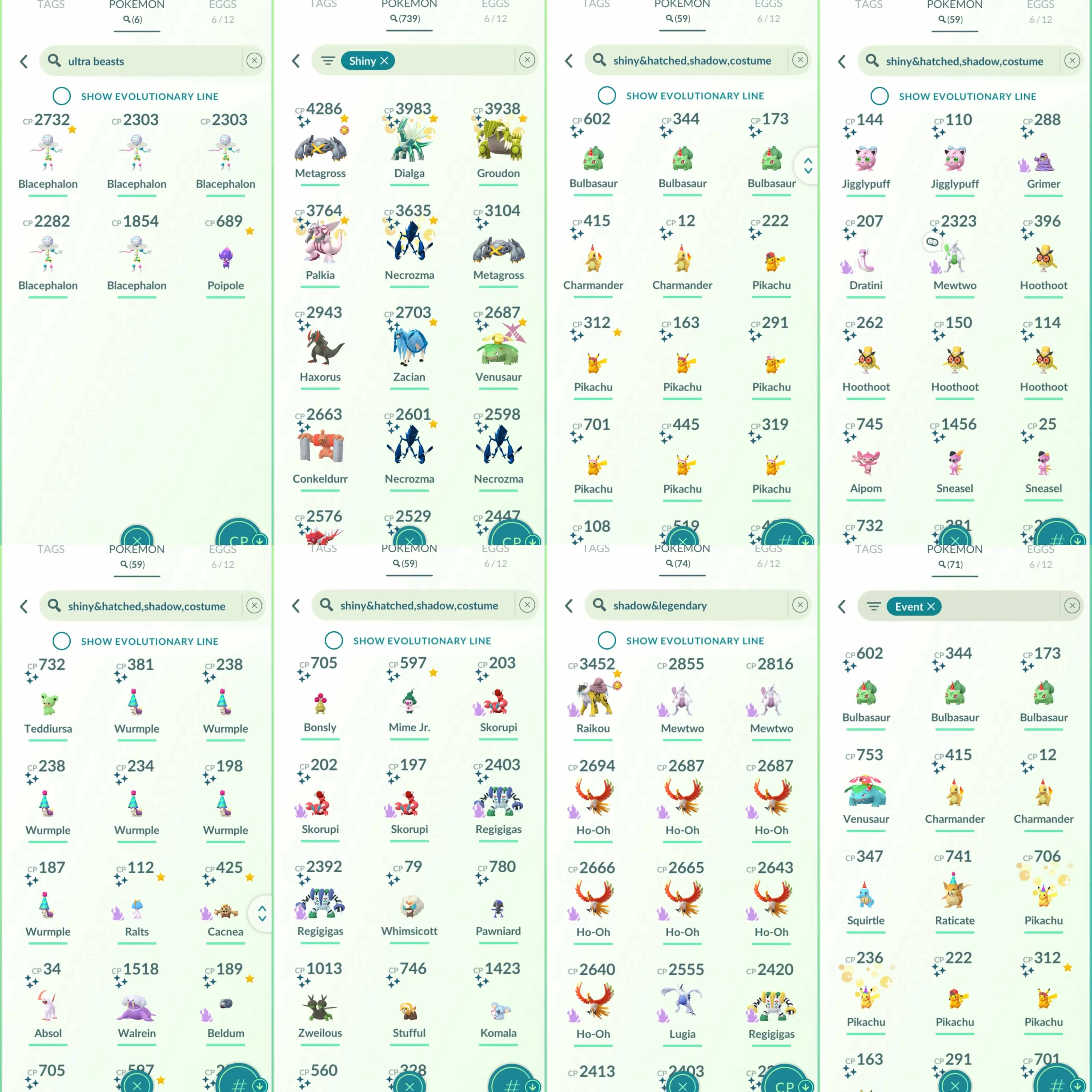 1802 Level 70 Legacy 50 Mater Ball x3 Shundo Metagross Shiny Shadow Mewtwo Shiny GMax Blastoise Shiny GMax Venusaur Shiny DMax Entei Shiny: Necrozma, Mimr Jr., Primal Groudon, shadow Regigigas, lucky Dialga, lucky Palkia