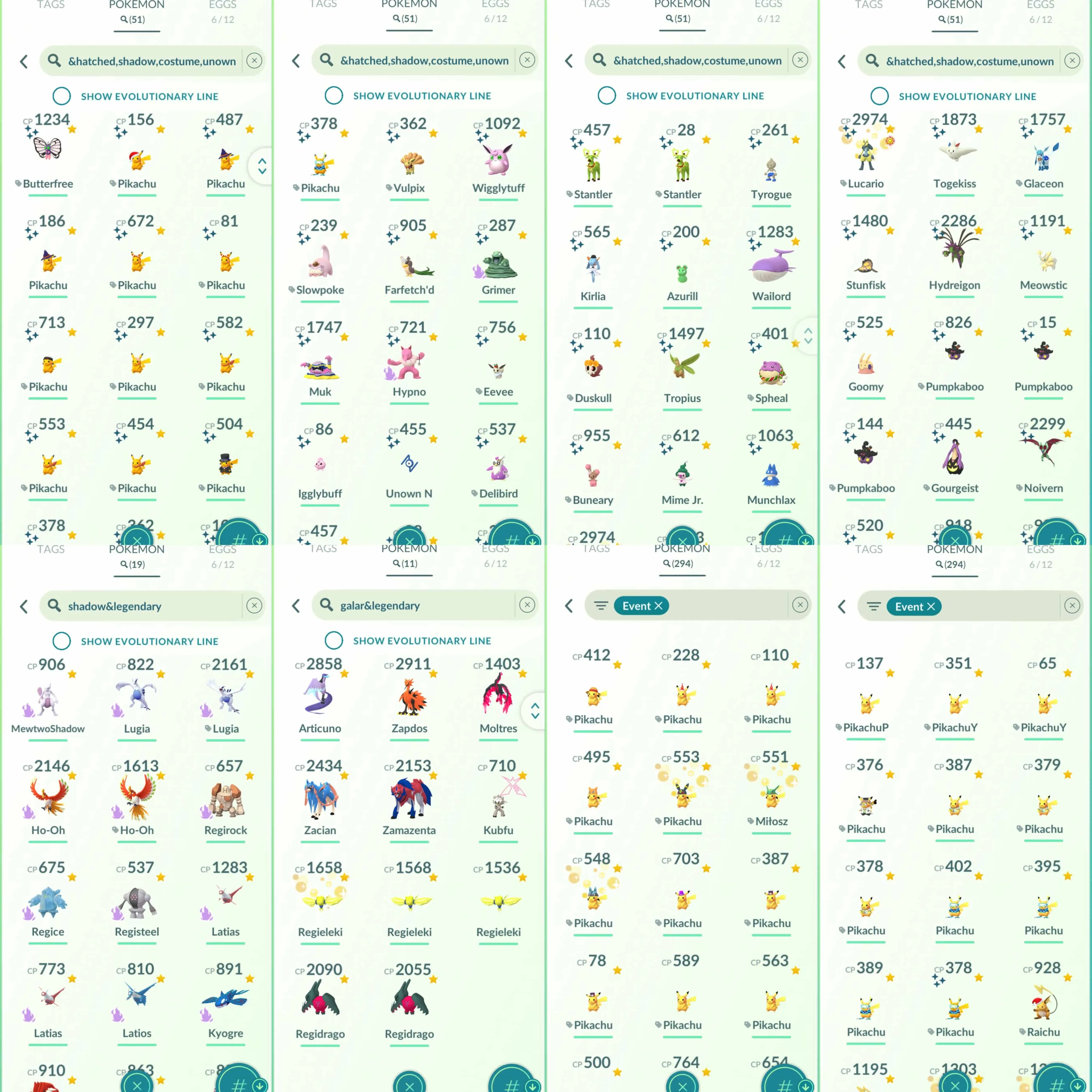 1804 Level 70 Shadow Apex Ho-OH Shadow Apex Lugia Shiny Jirachi Shiny Mega Rayquaza Shiny Mewtwo Shiny Deoxys Shiny Dawn Wings Necrozma Shiny Primal Groudon - Kyogre Shiny Mega: Lucario (lucky), Latios, Charizard, Gardevoir, gengar, Gyarados.
