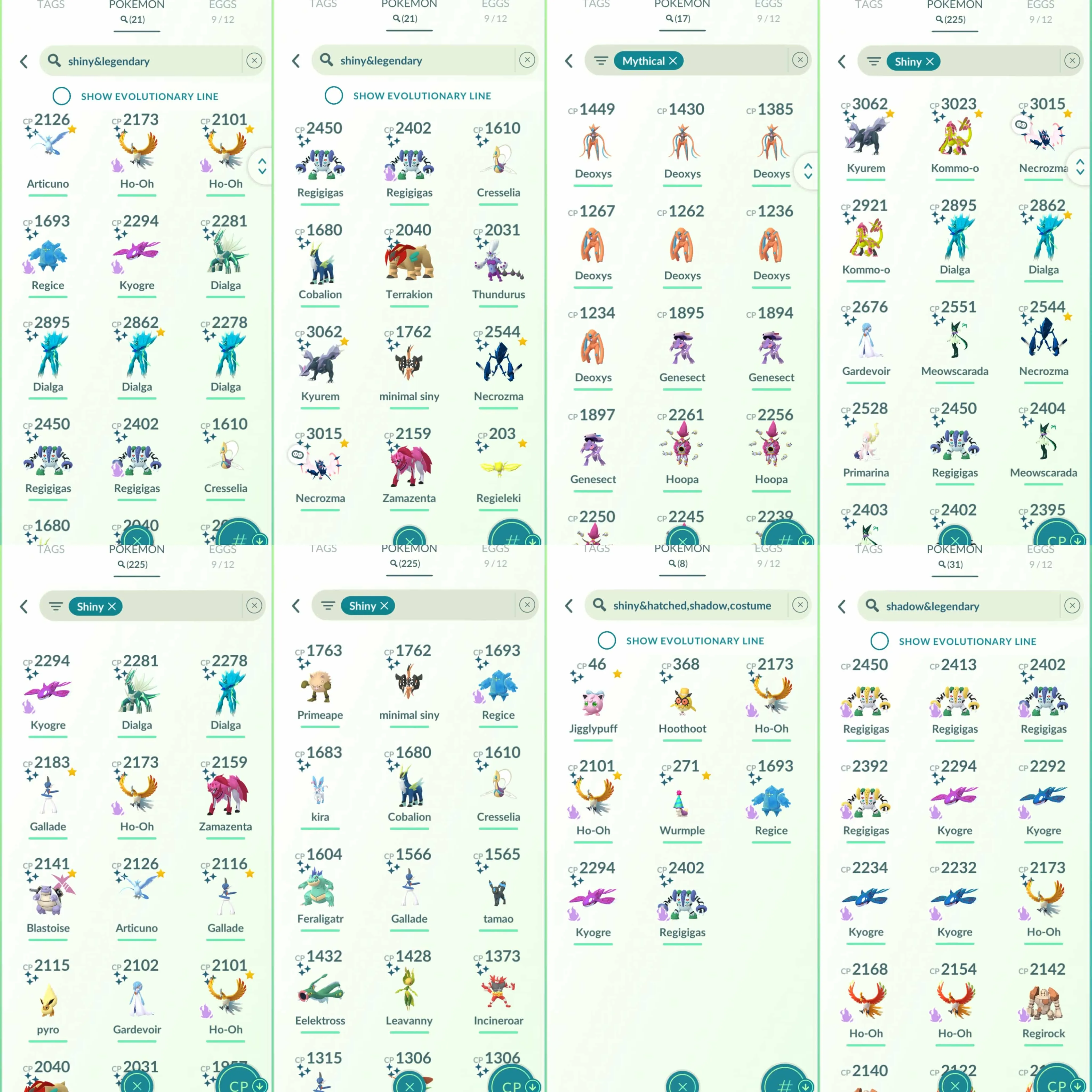 1805 Level 60 Eternatus Shiny Dawn Wings Necrozma Shiny GMax Blastoise Shiny GMax Butterfree Shiny: Dialga Origin Roar of Time, shadow Kyogre, articuno, zamazenta, kyurem, shadow ho-oh, cresselia, shadow regigigas, terrakion, cobalion
