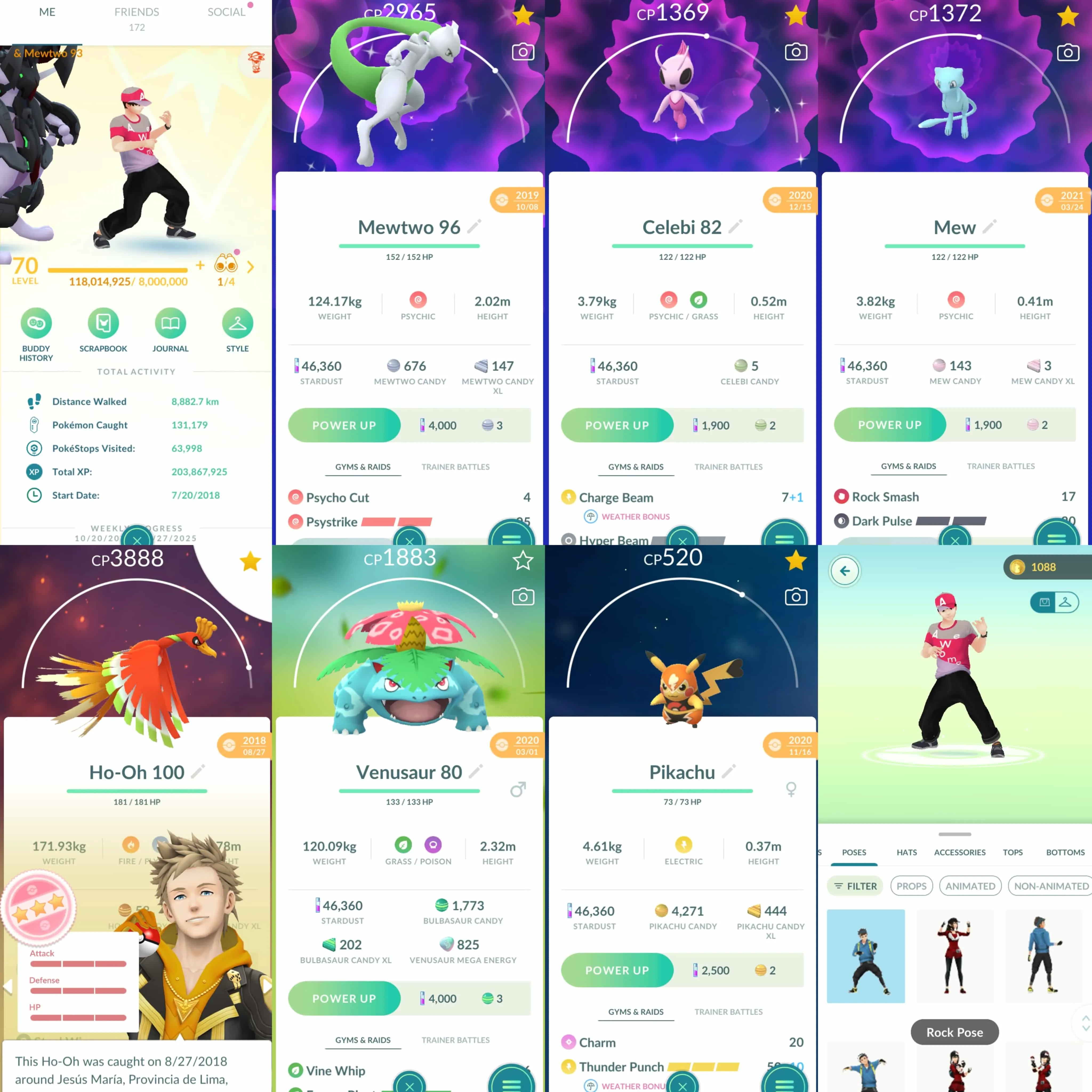 1807 Level 70 2018 Legacy 50. Shiny Mew Shiny Mewtwo Armored Mewtwo x1 tradeable Clone Venusaur x1 tradeable Shundo Mega Charizard Shundo Mega Altaria Rayquaza100 Shadow Moltres100 Kyogre100 Lugia100 Giratina100-2 Cresselia100