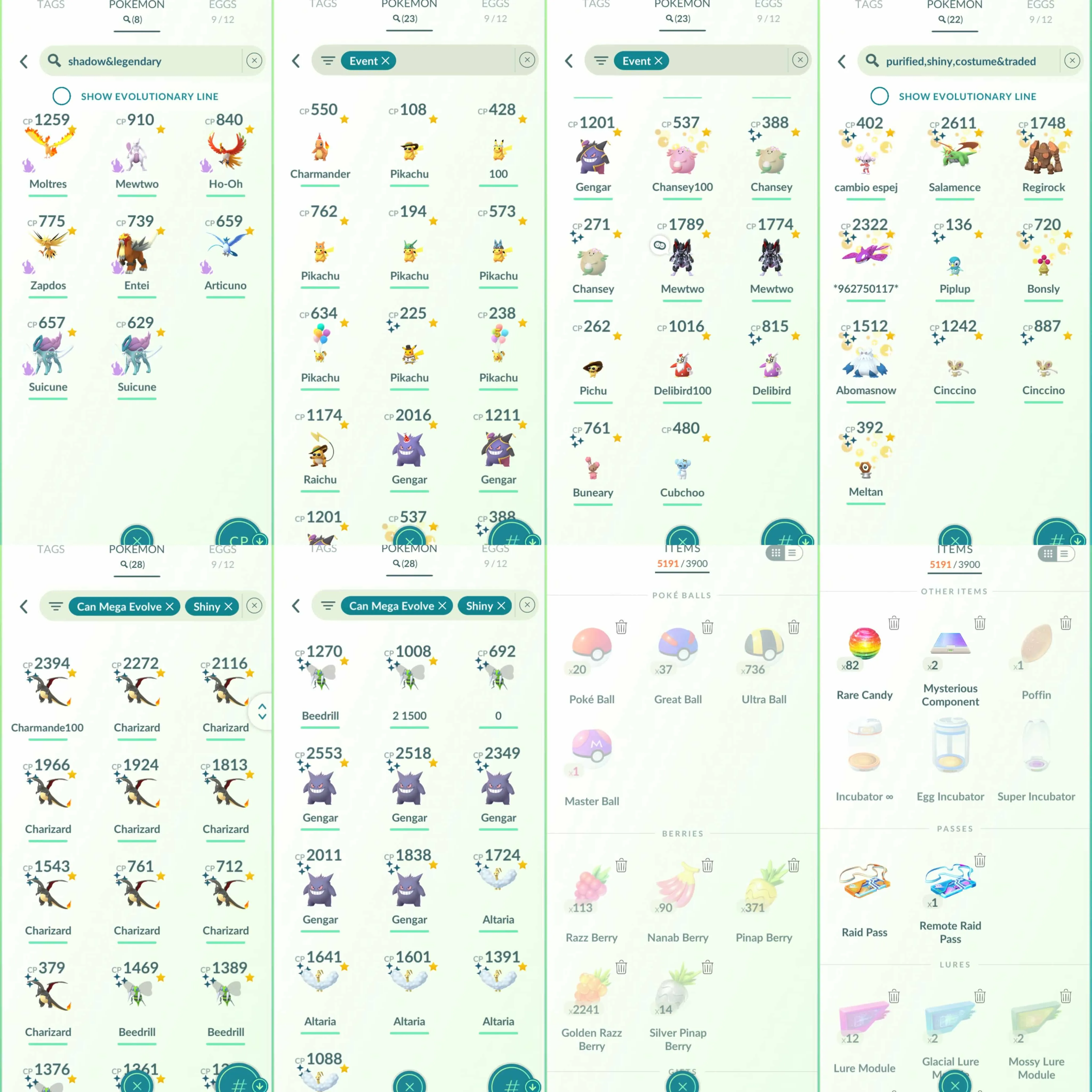 1811 Level 70 2016. Armored Mewtwo x2 tradeable Shundo Mega Charizard Shundo Mega Altaria Shiny Celebi Shiny Mega Gengar Shiny: Lugia, Deoxys, Latias, Latios, Dakrai, Meltan, Melmetal, Raikou, etc.